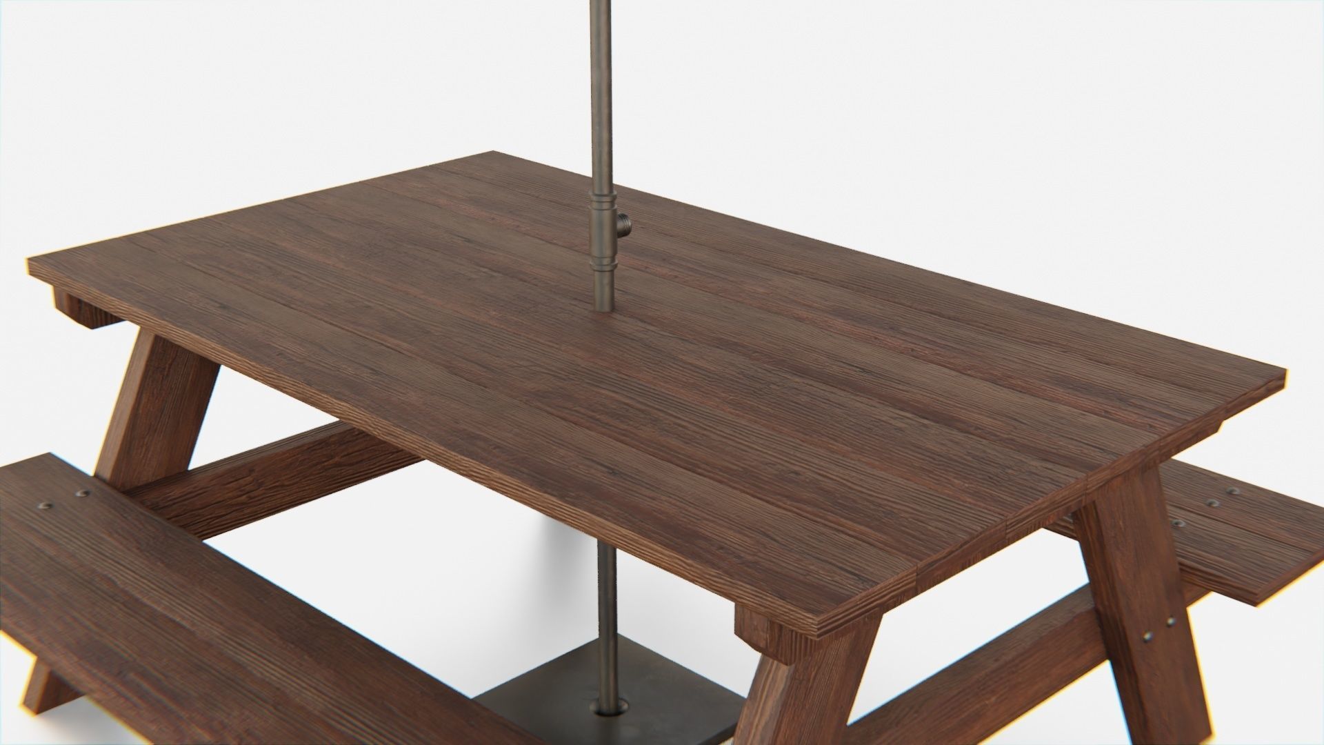 Umbrella Table Patio Chair id 5 Low-poly 3D model_3