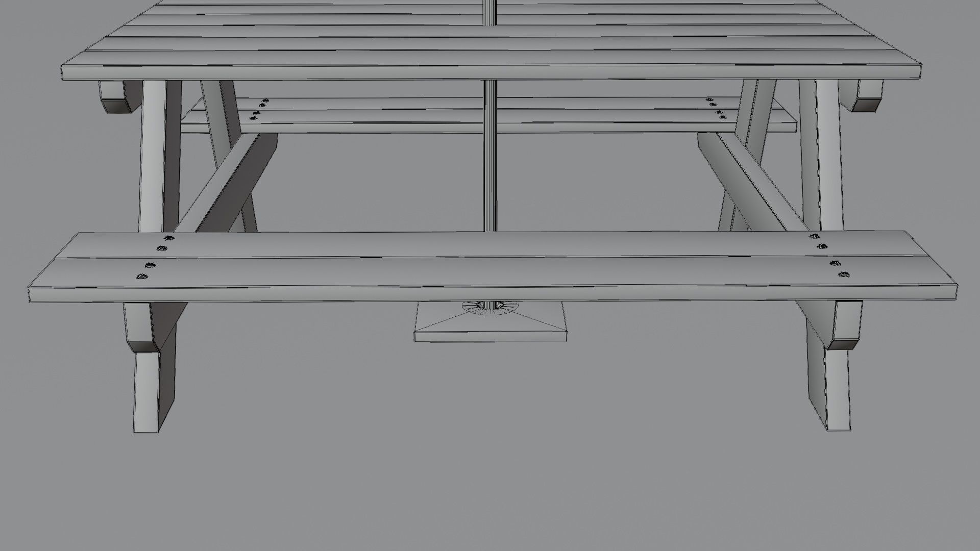 Umbrella Table Patio Chair id 5 Low-poly 3D model_12