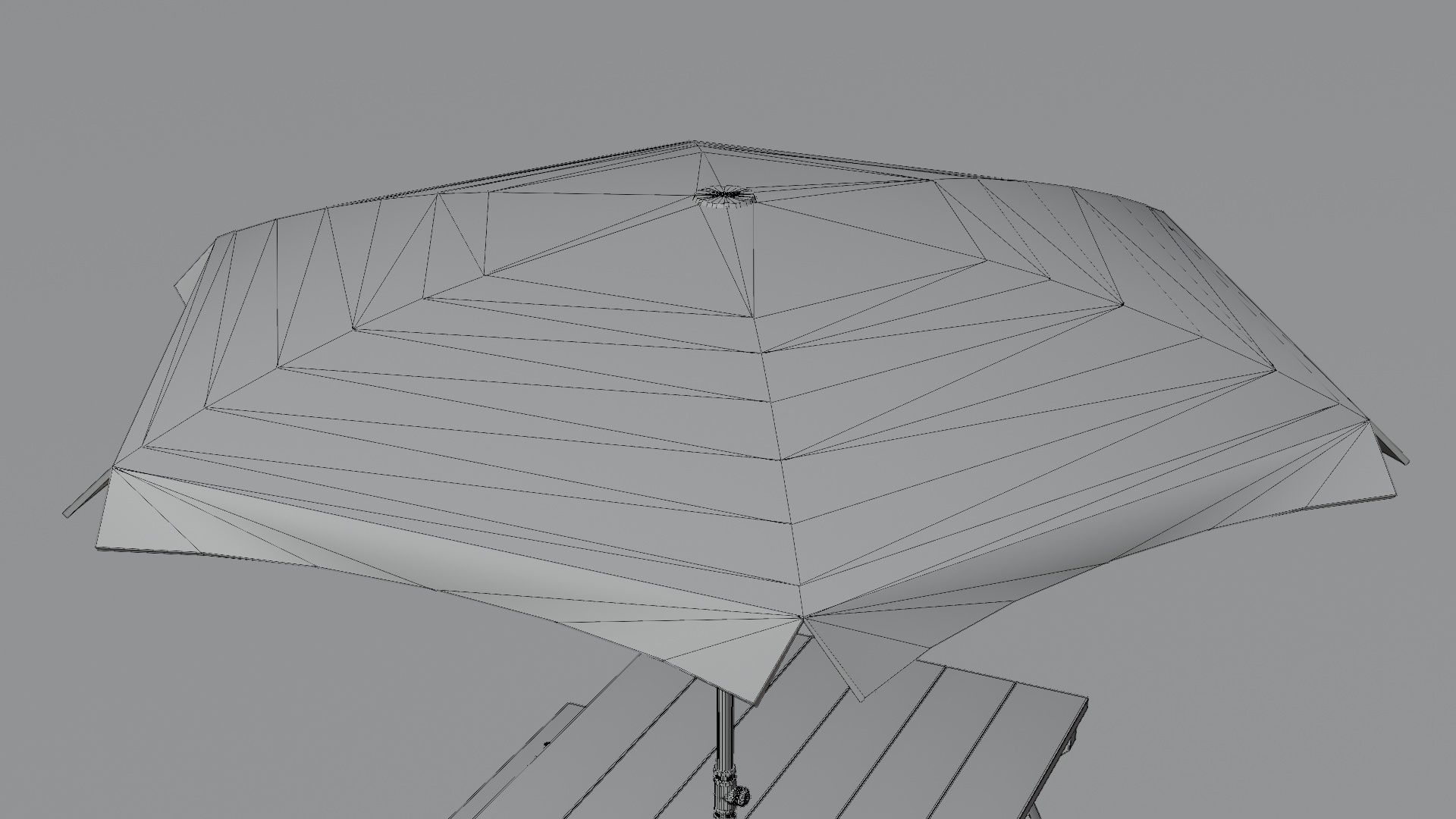 Umbrella Table Patio Chair id 5 Low-poly 3D model_16