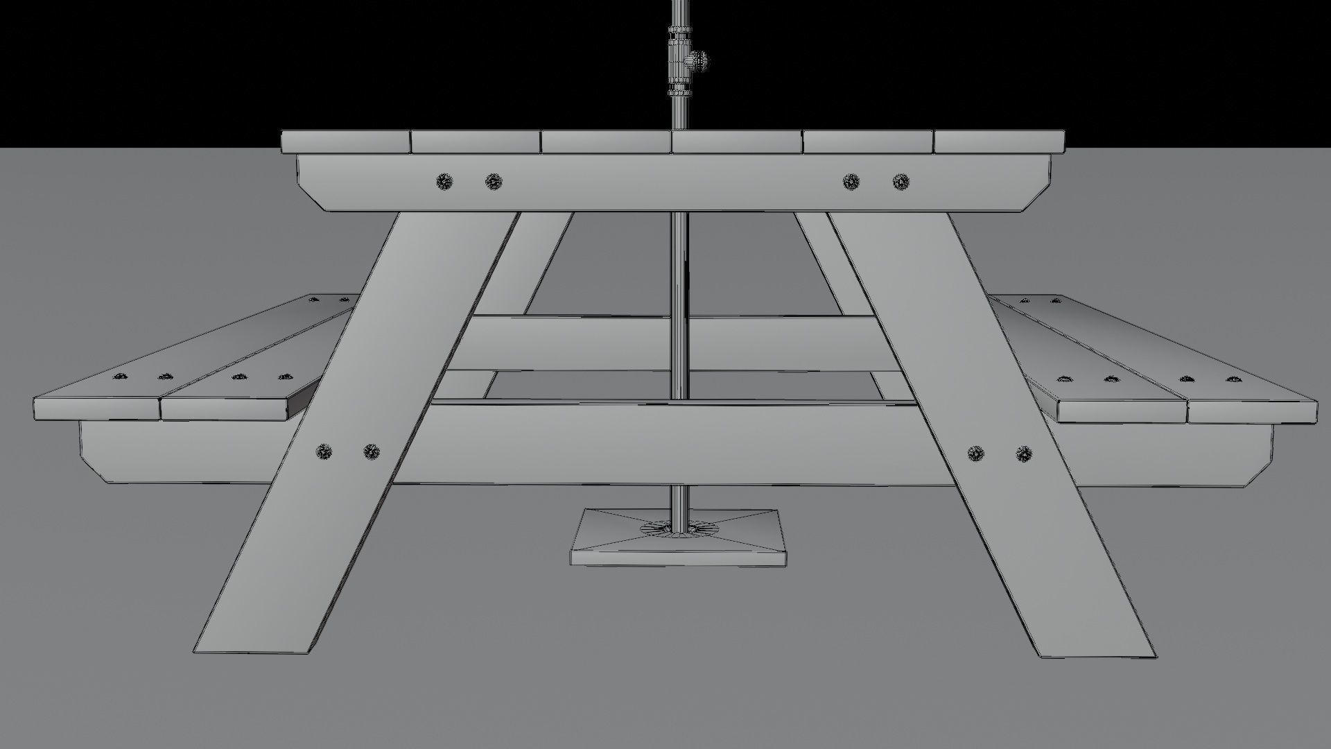 Umbrella Table Patio Chair id 5 Low-poly 3D model_17