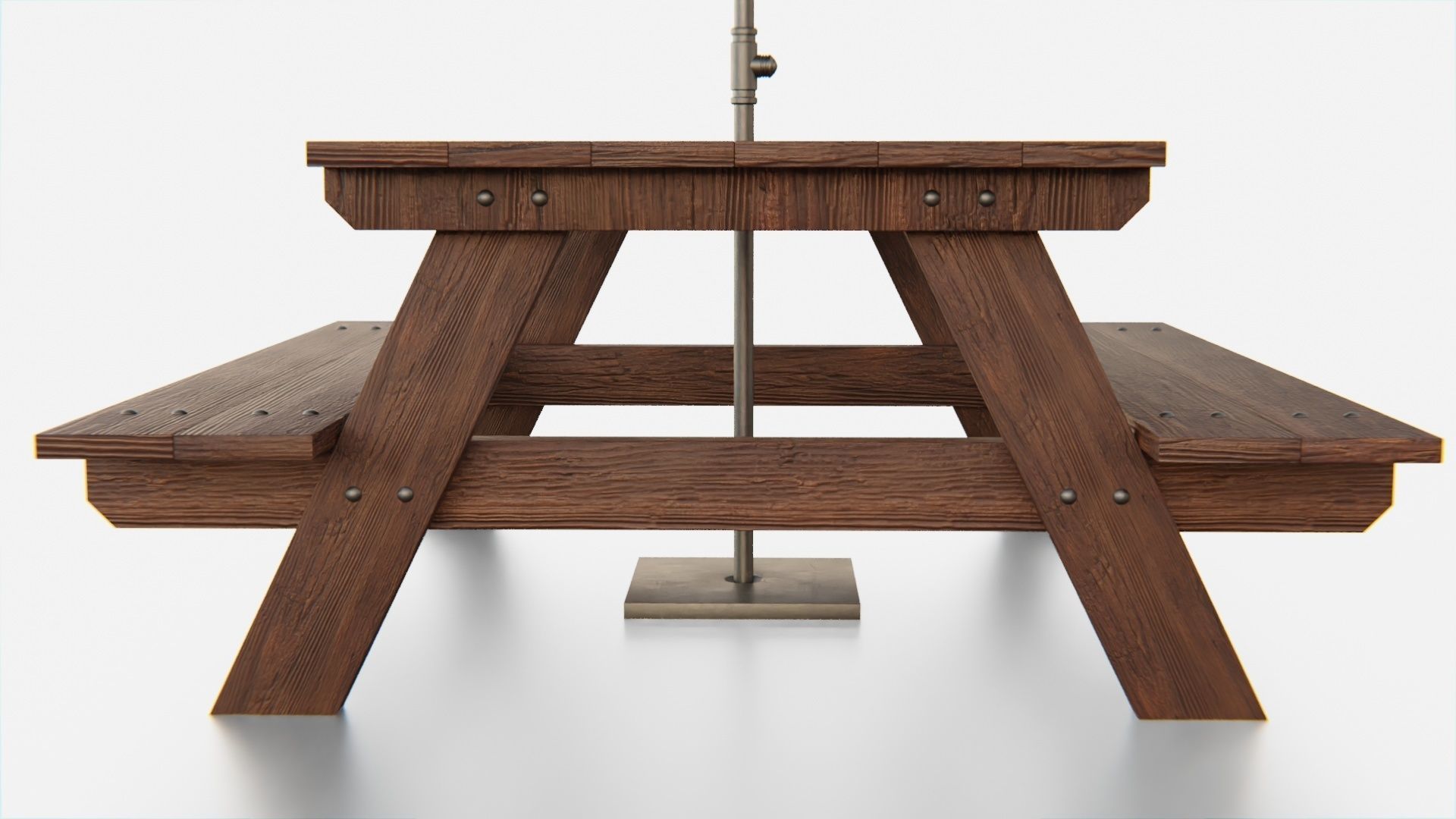 Umbrella Table Patio Chair id 5 Low-poly 3D model_7