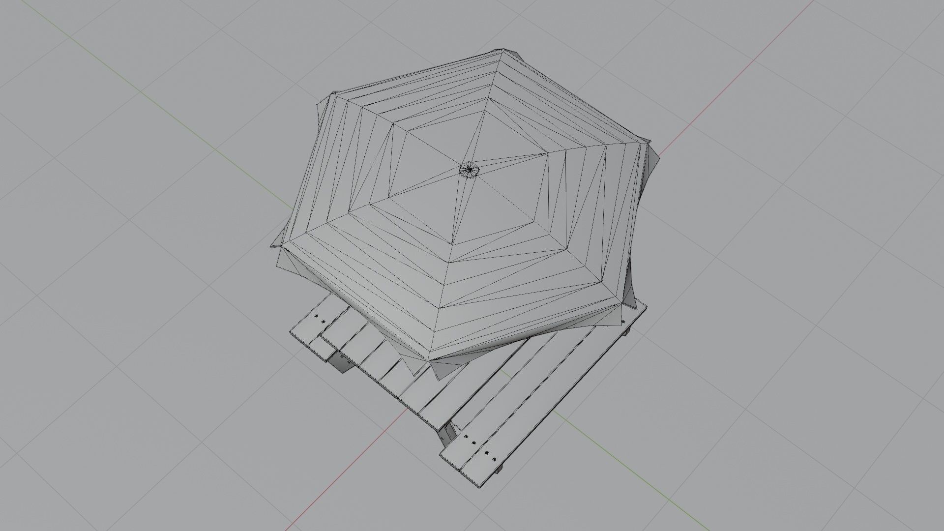 Umbrella Table Patio Chair id 5 Low-poly 3D model_19