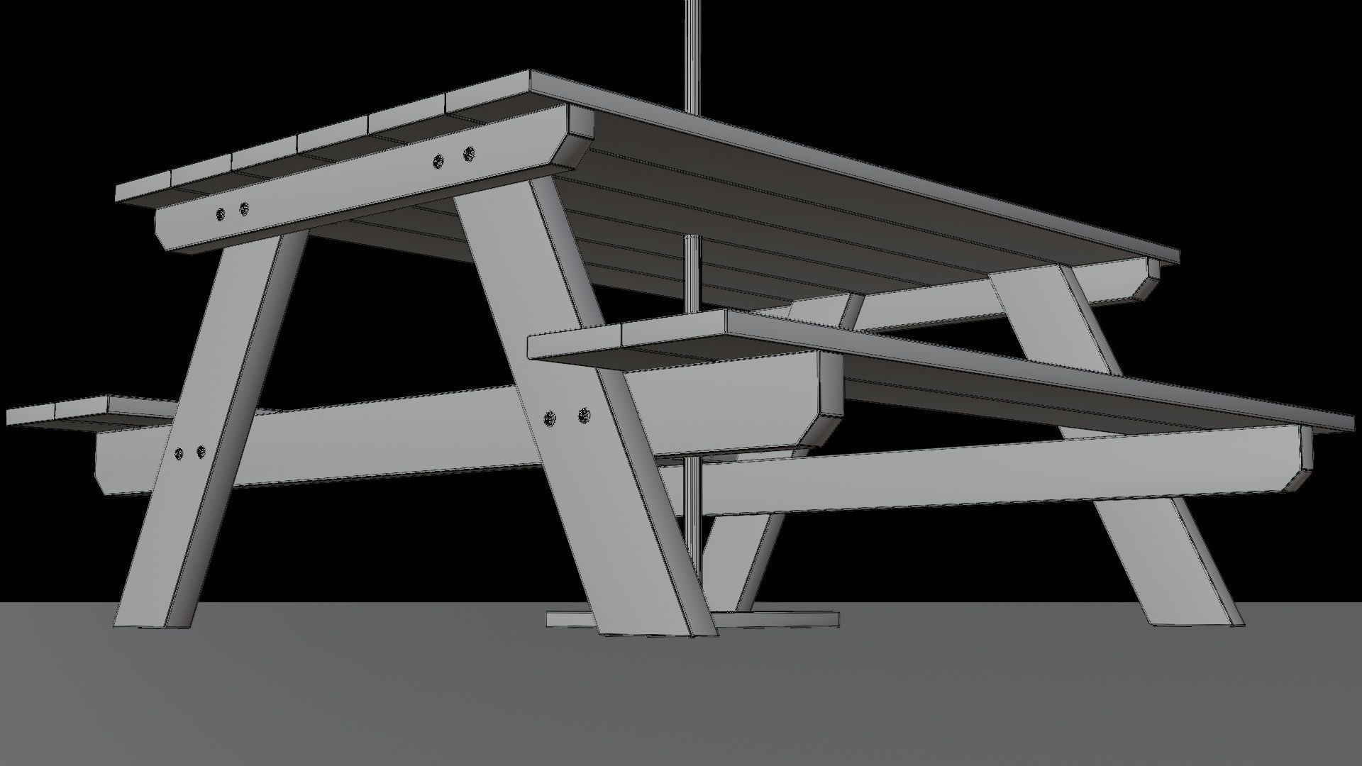 Umbrella Table Patio Chair id 5 Low-poly 3D model_18