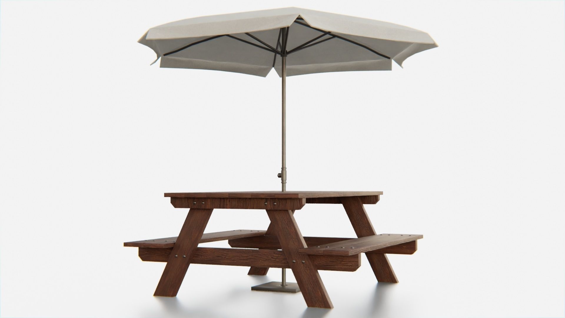 Umbrella Table Patio Chair id 5 Low-poly 3D model_1