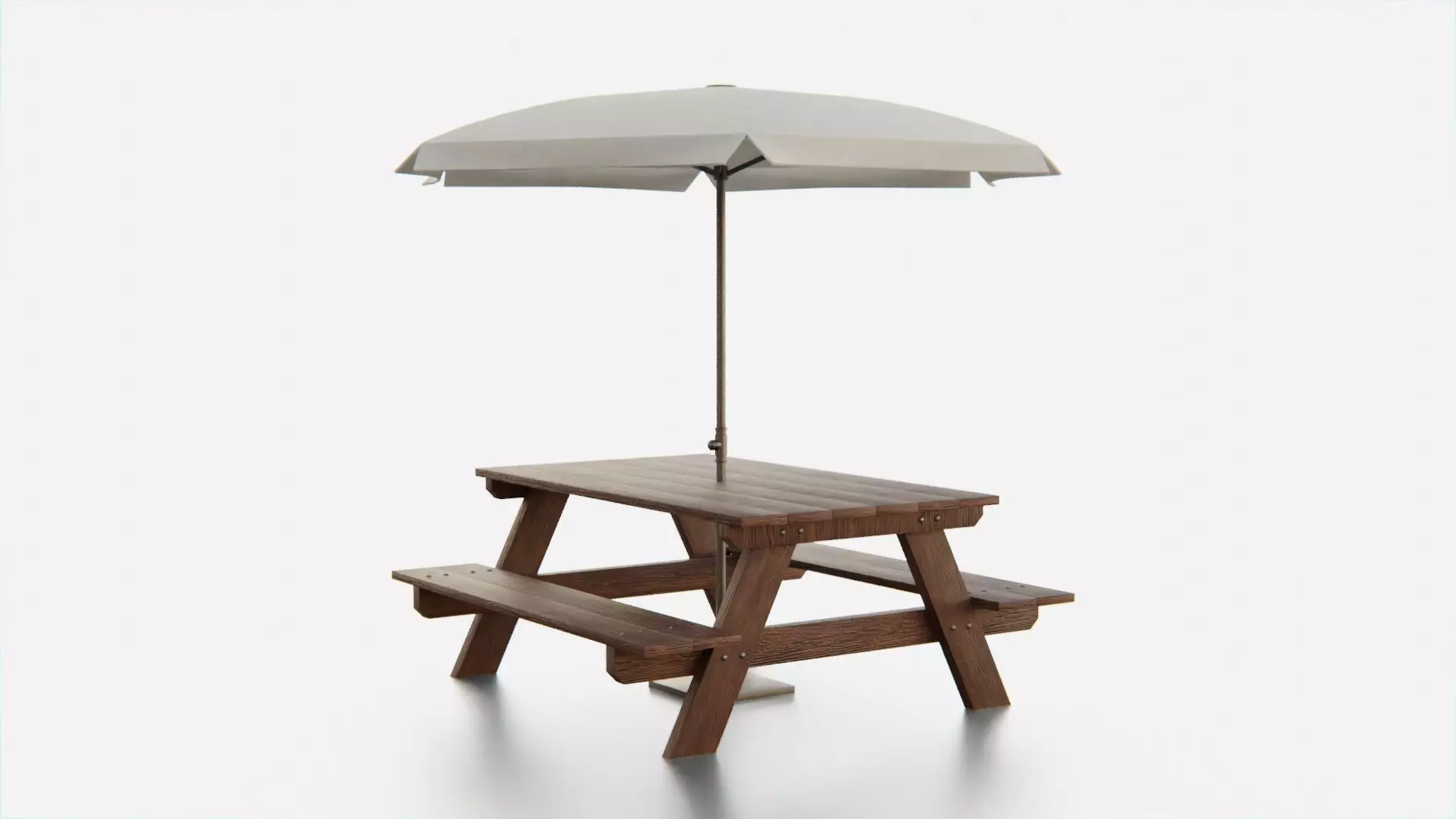 Umbrella Table Patio Chair id 5 Low-poly 3D model_0