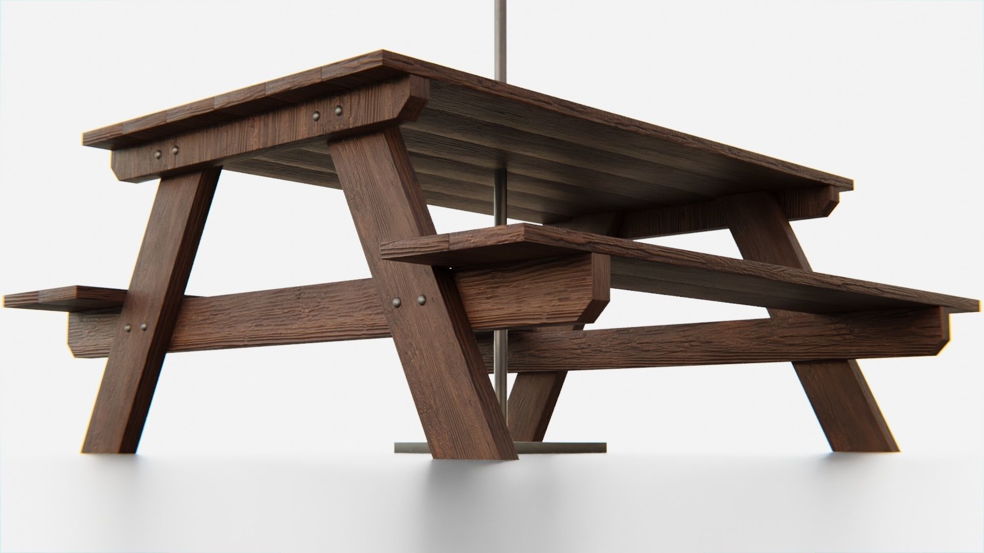 Umbrella Table Patio Chair id 5 Low-poly 3D model_8