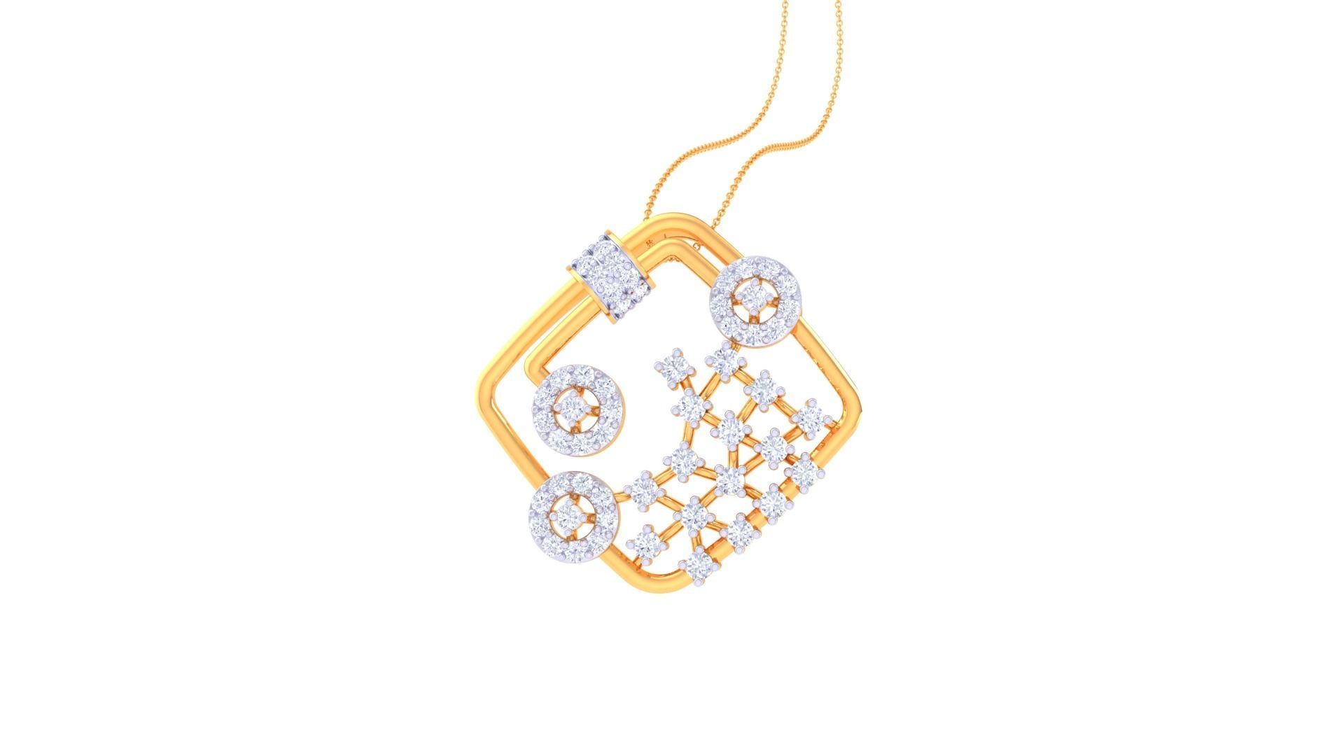 High Jewelry Pendant Necklace 3dm stl 3mf obj glb 3D print model_4