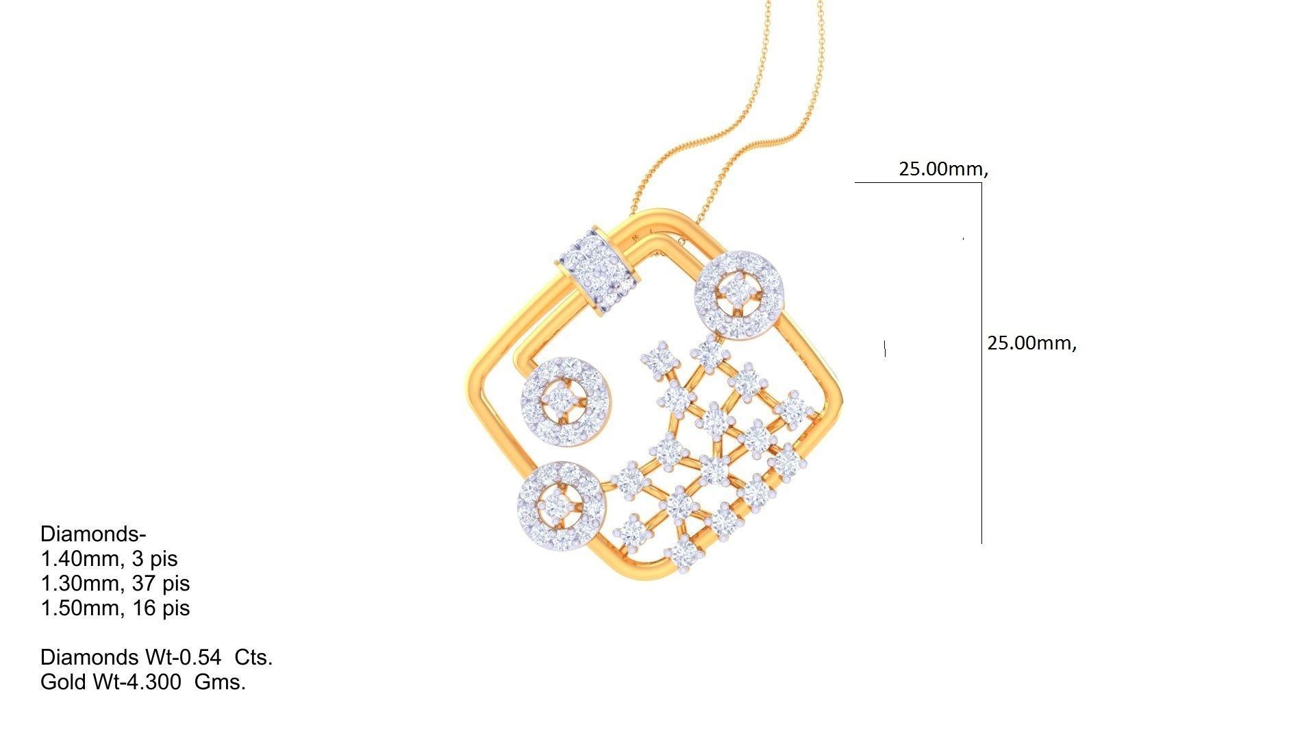 High Jewelry Pendant Necklace 3dm stl 3mf obj glb 3D print model_3