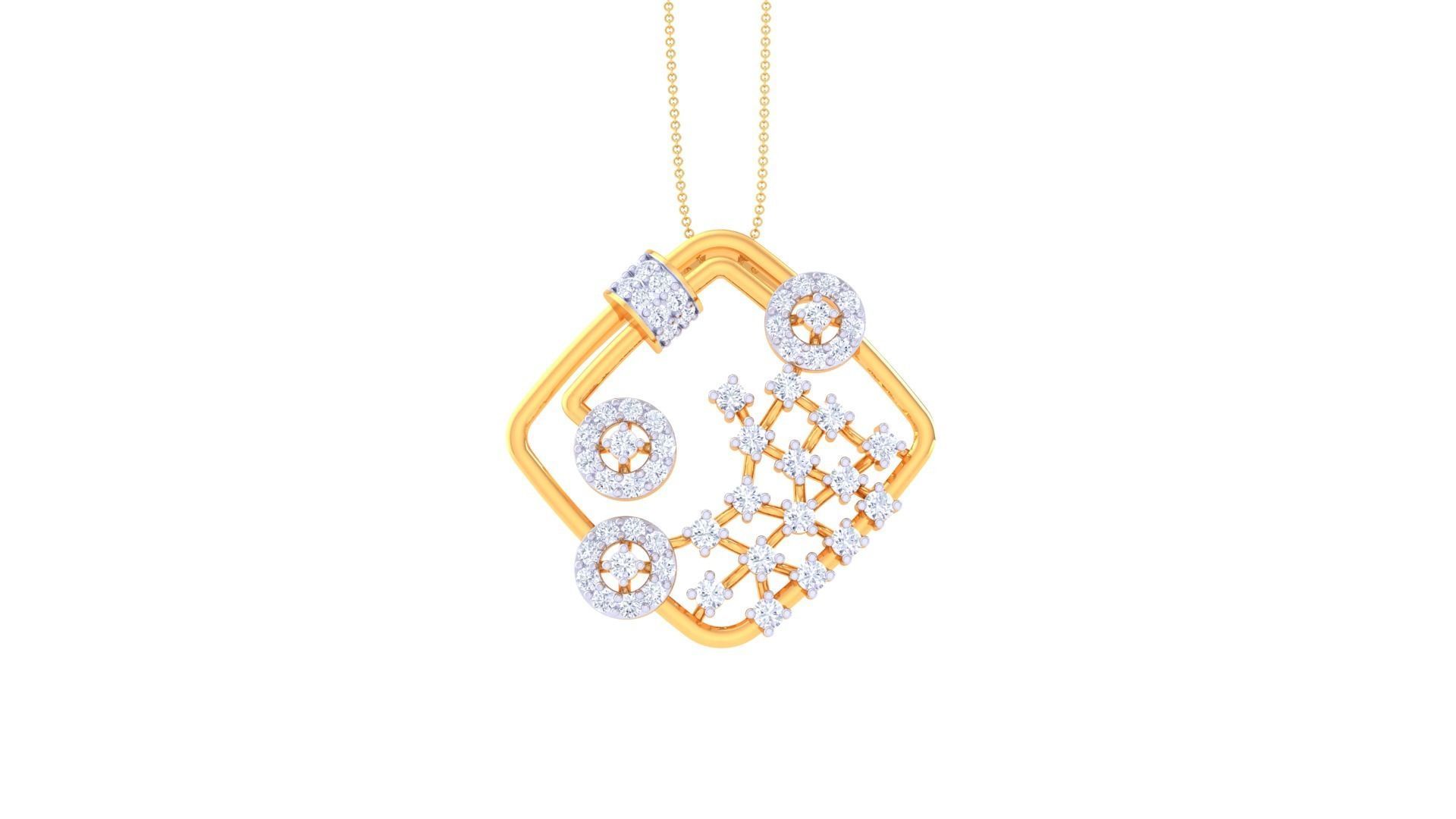 High Jewelry Pendant Necklace 3dm stl 3mf obj glb 3D print model_9