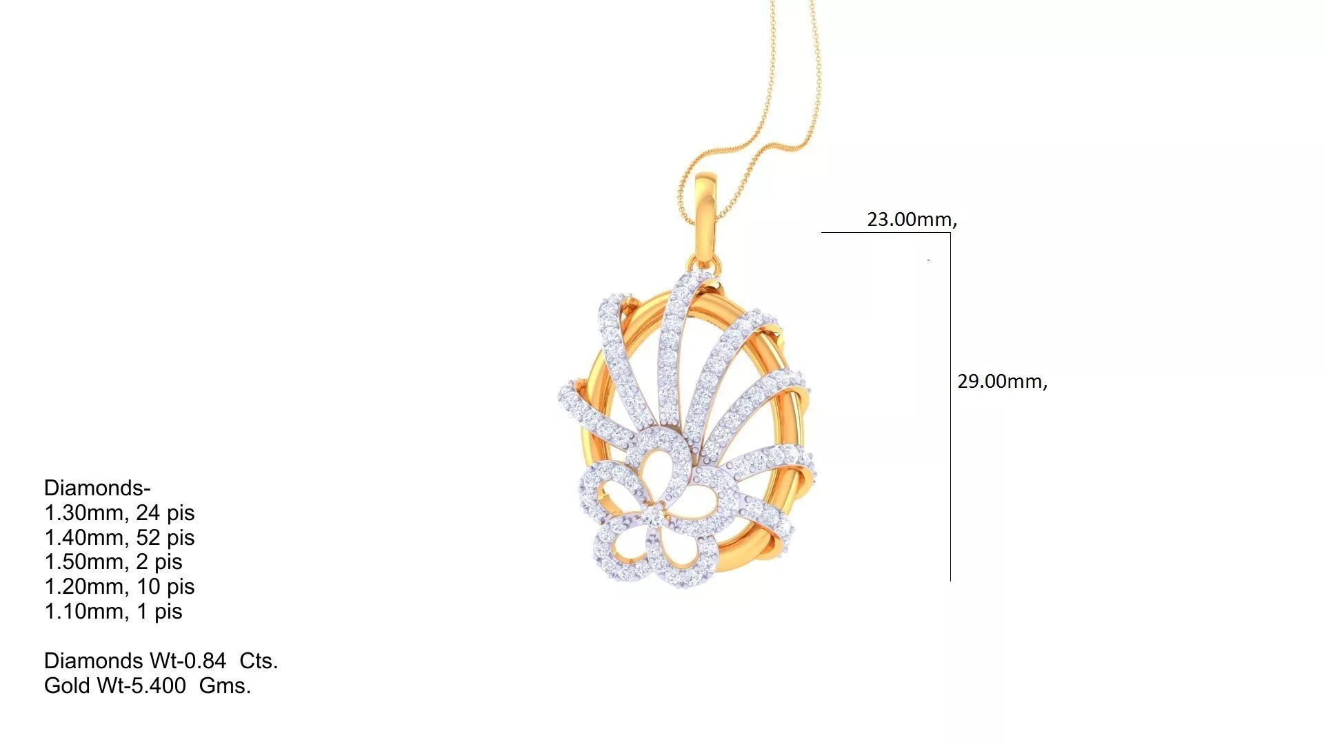 High Jewelry Pendant Necklace 3dm stl 3mf obj glb 3D print model
