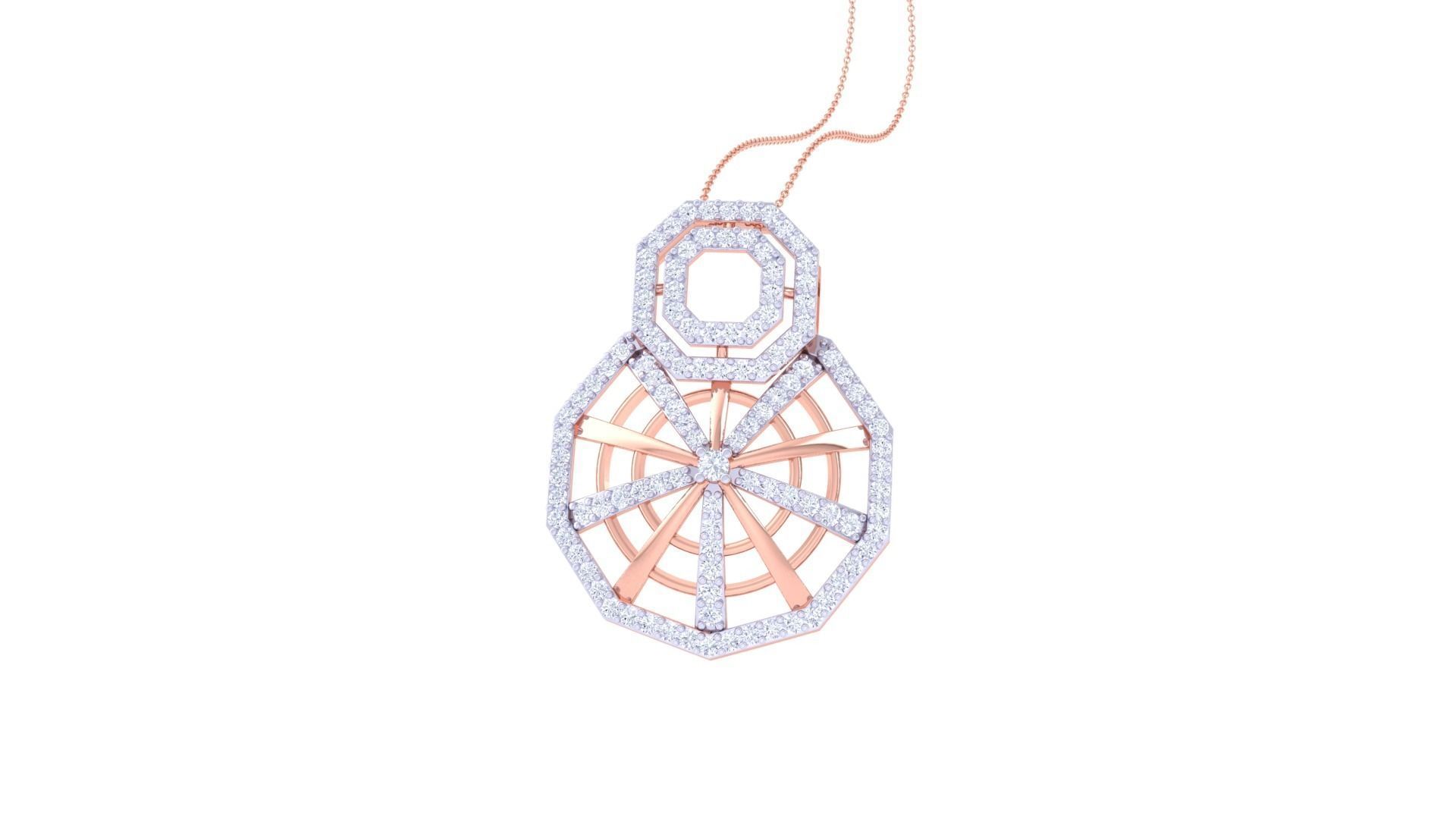 Spider Web High Jewelry Pendant Necklace 3dm stl 3mf obj glb 3D print model_1