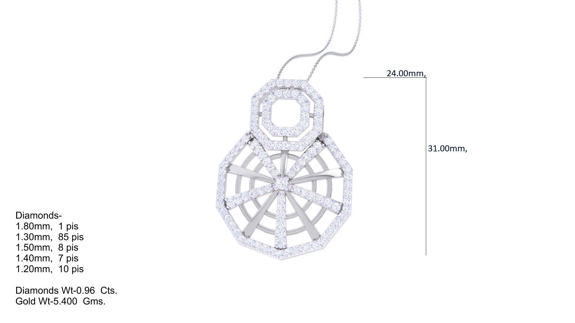 Spider Web High Jewelry Pendant Necklace 3dm stl 3mf obj glb 3D print model_3