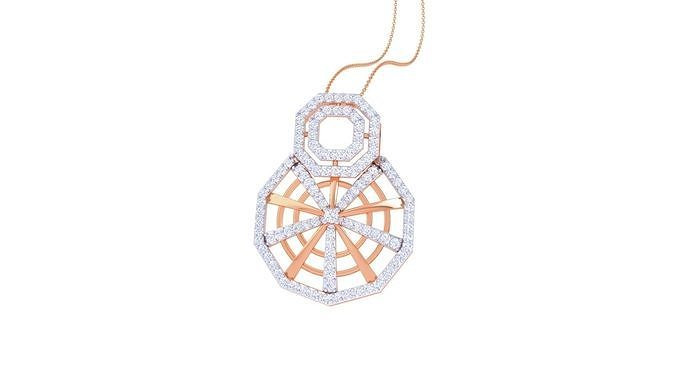 Spider Web High Jewelry Pendant Necklace 3dm stl 3mf obj glb 3D print model