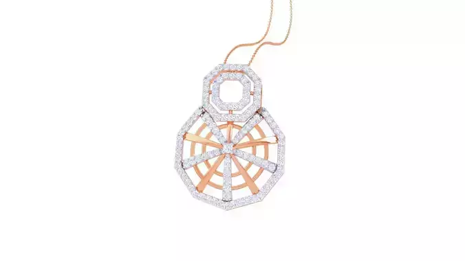 Spider Web High Jewelry Pendant Necklace 3dm stl 3mf obj glb