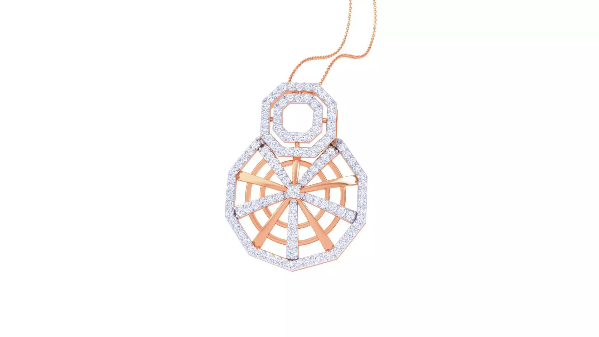 Spider Web High Jewelry Pendant Necklace 3dm stl 3mf obj glb 3D print model_0