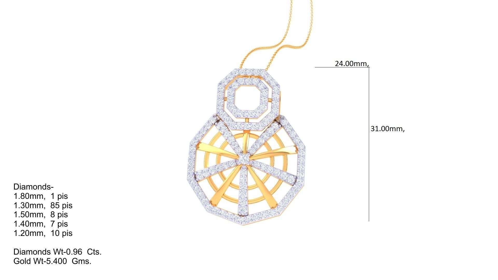 Spider Web High Jewelry Pendant Necklace 3dm stl 3mf obj glb 3D print model_2