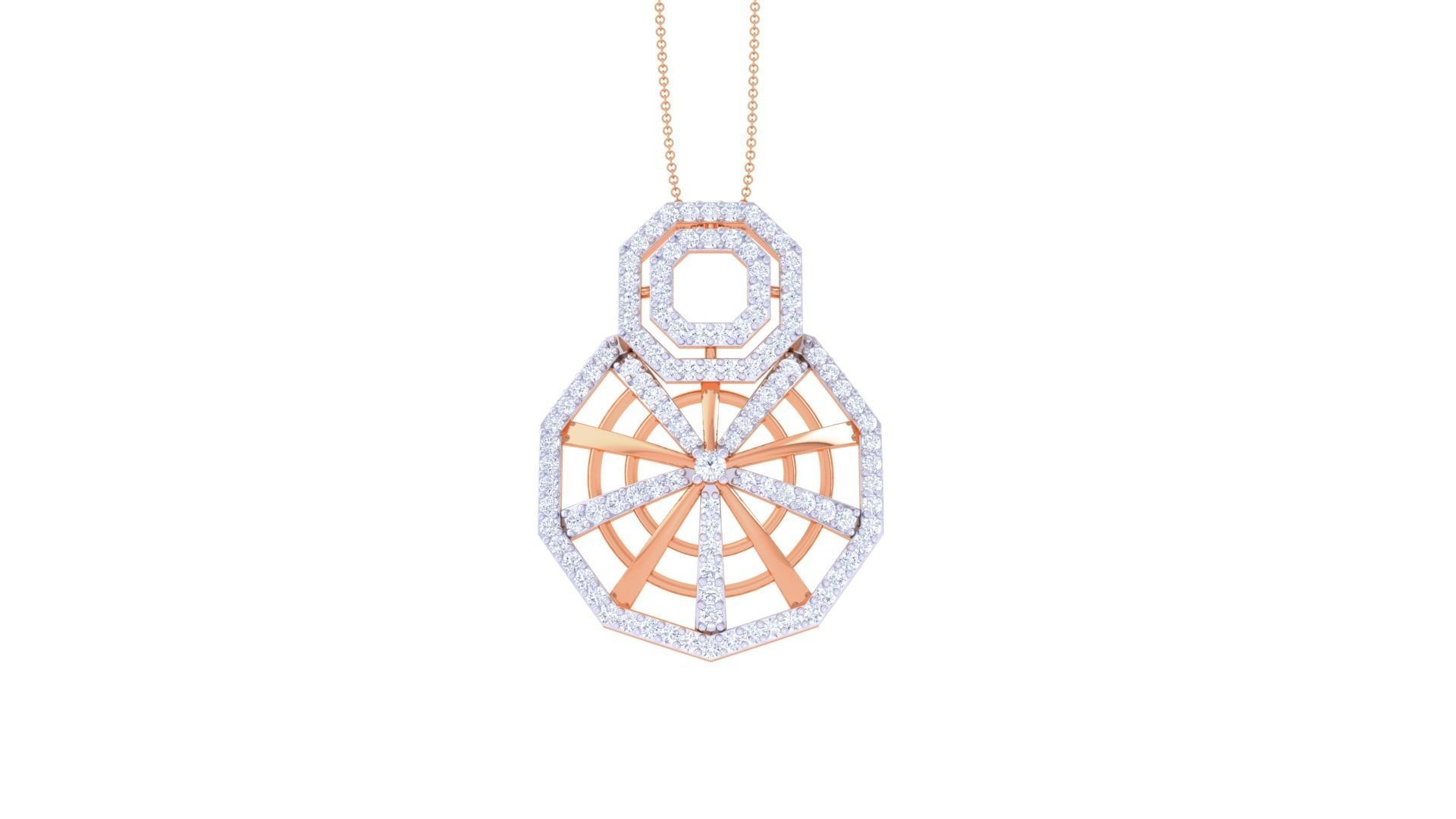 Spider Web High Jewelry Pendant Necklace 3dm stl 3mf obj glb 3D print model_9