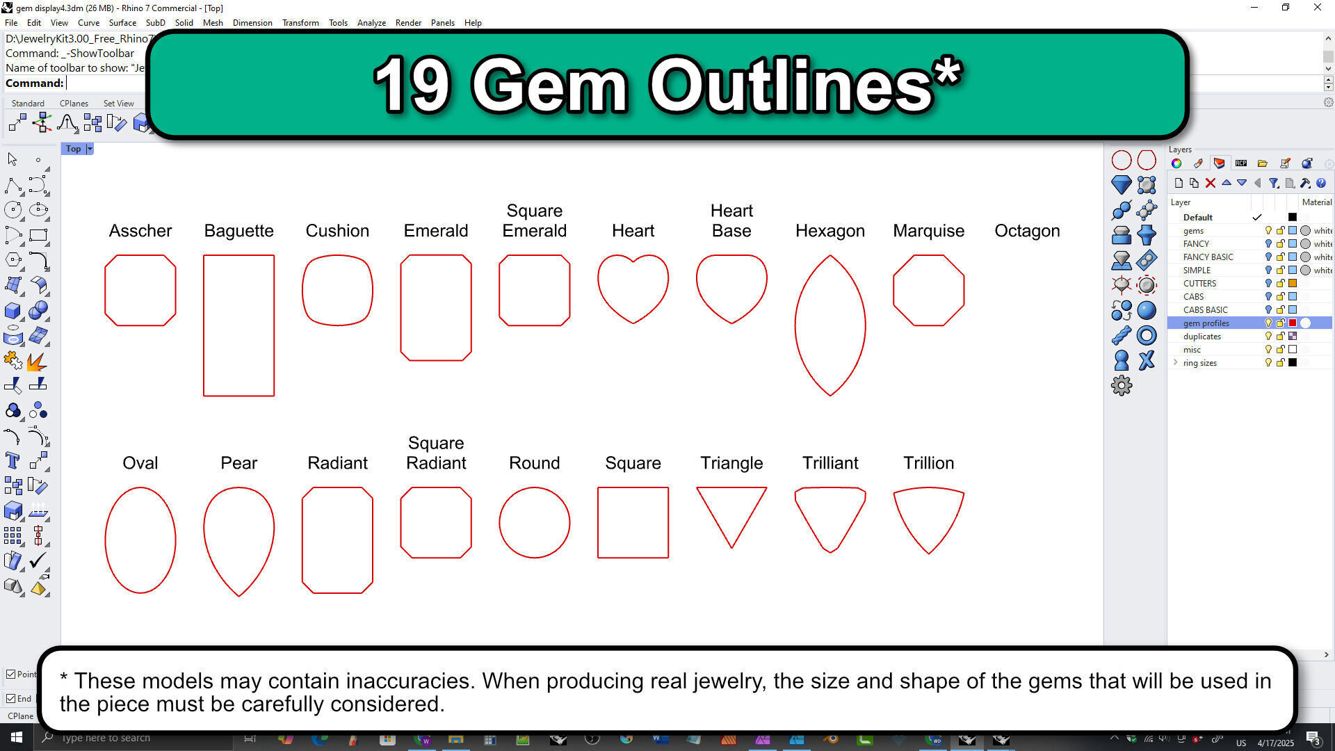 Rhino Gem Library 3D model_6