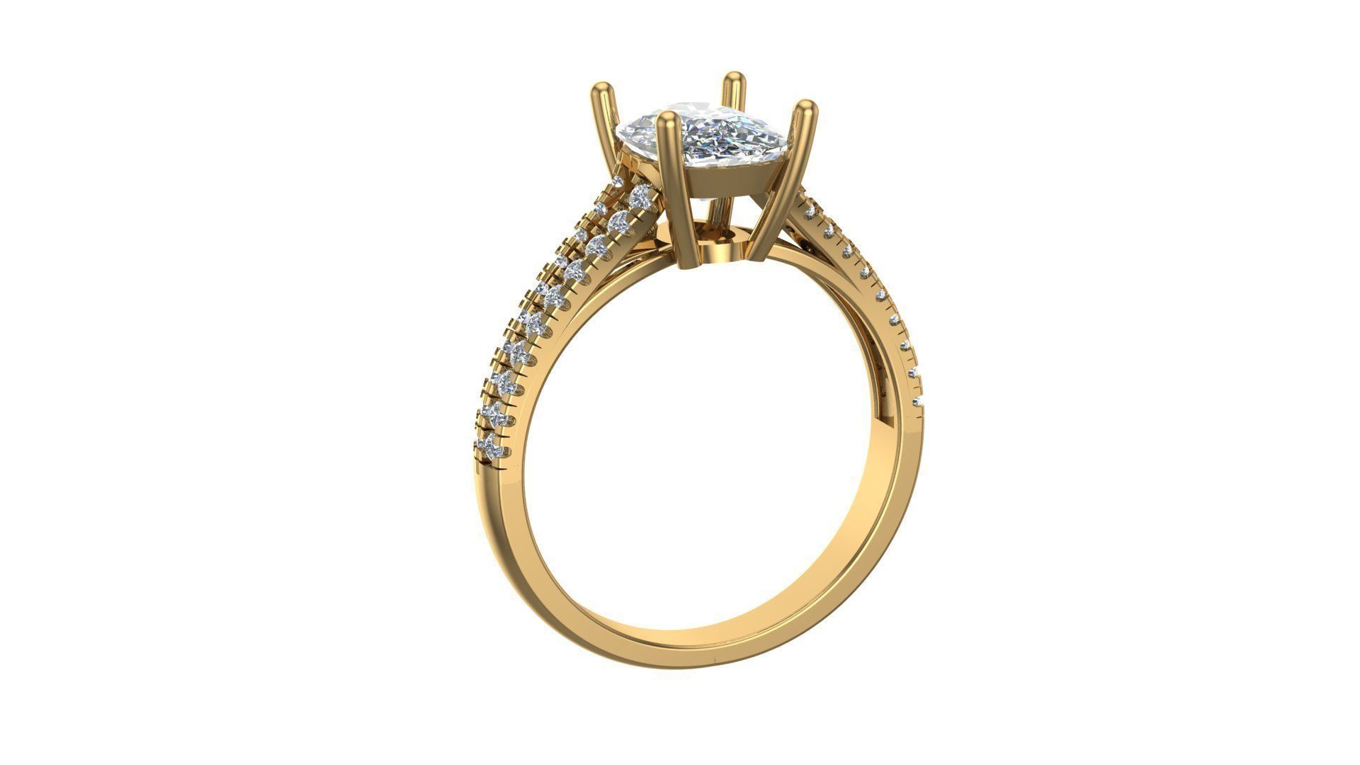 rectangle cushion engagement ring 3d model printable model  3D print model_7