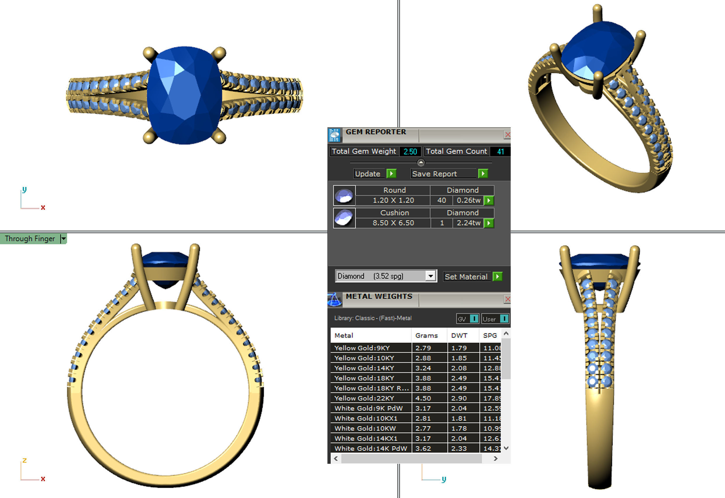 rectangle cushion engagement ring 3d model printable model  3D print model_3