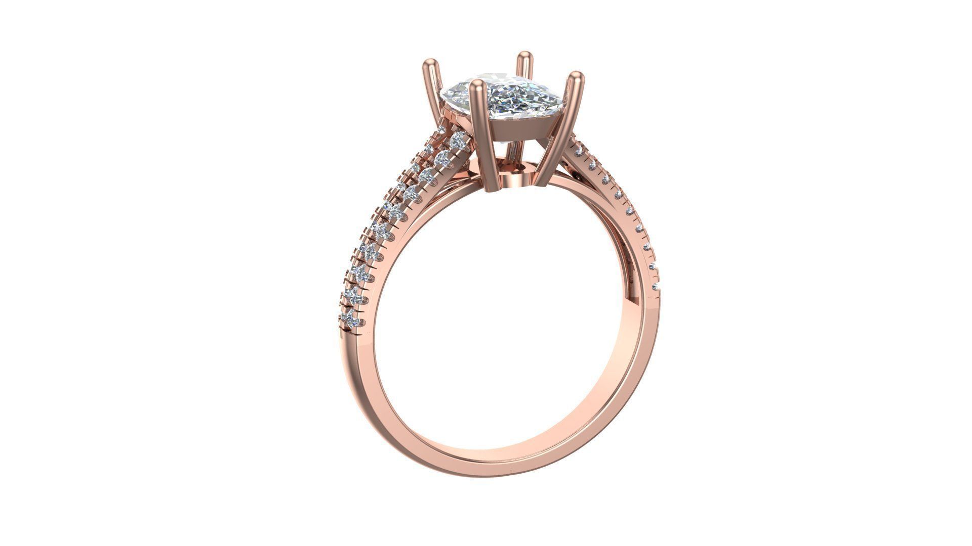 rectangle cushion engagement ring 3d model printable model  3D print model_6