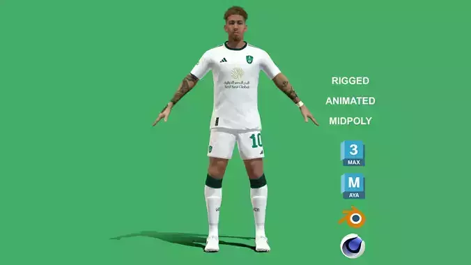 3D Rigged Roberto Firmino Al Ahli 2024