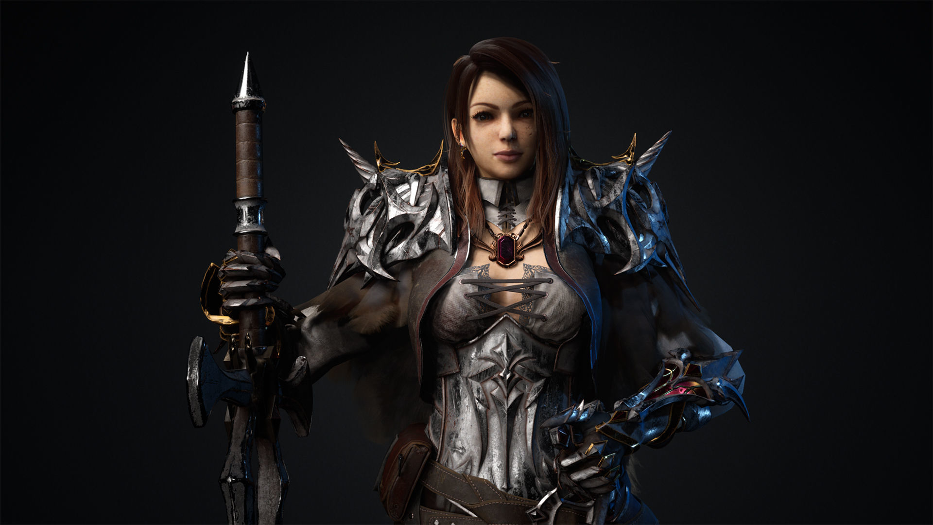 Girl Knight Low-poly 3D model_4