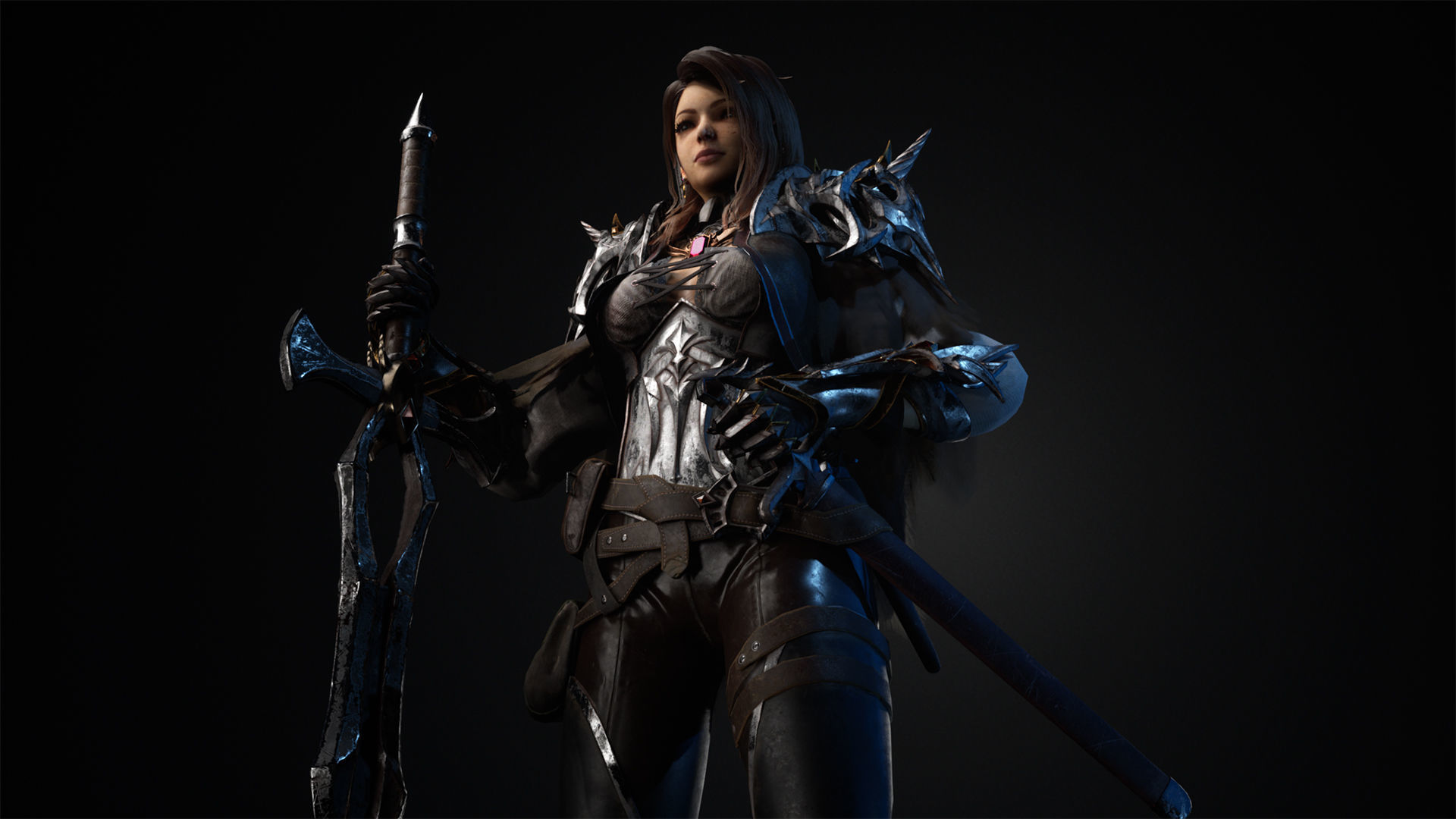 Girl Knight Low-poly 3D model_6