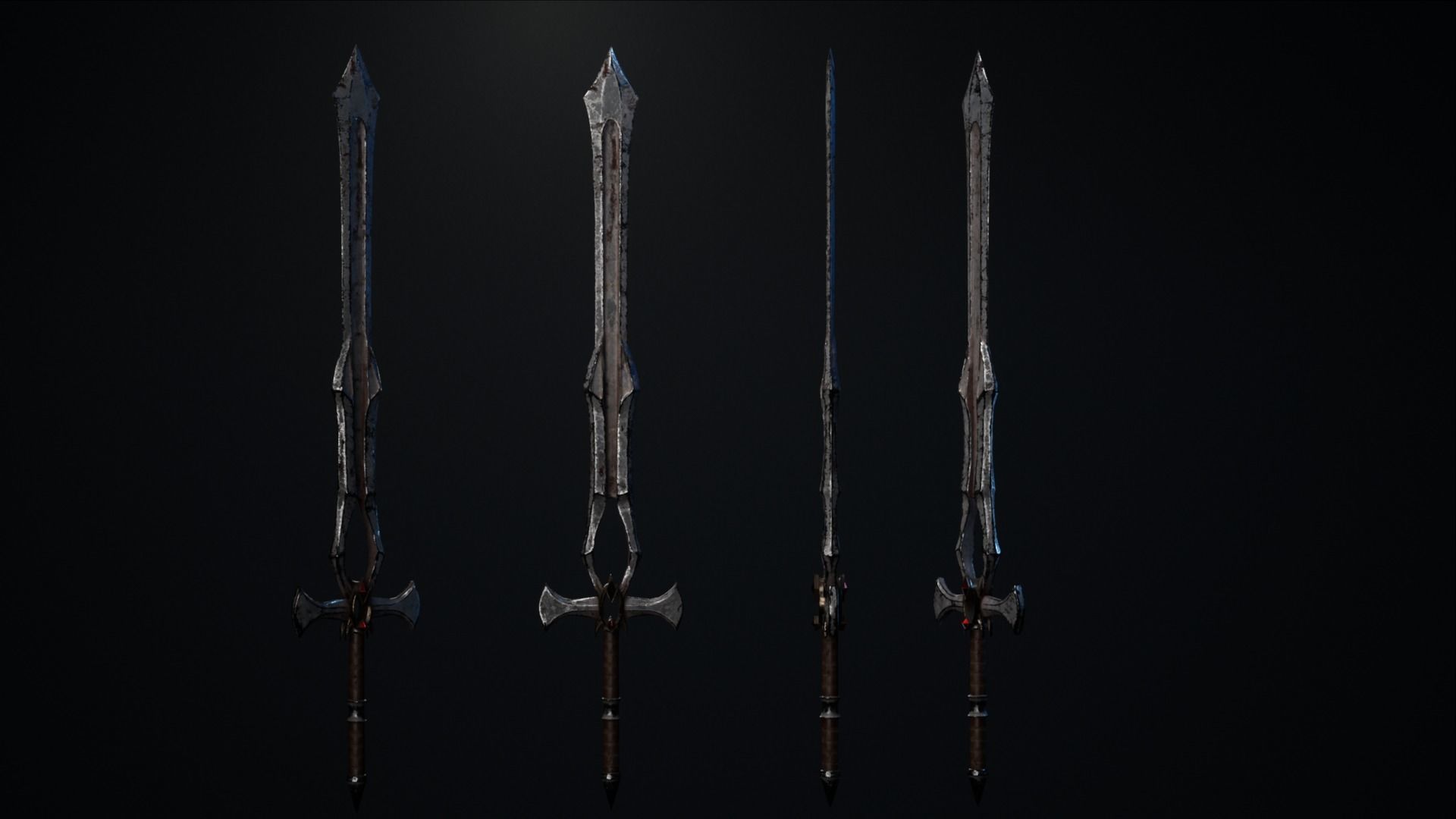 Girl Knight Low-poly 3D model_12