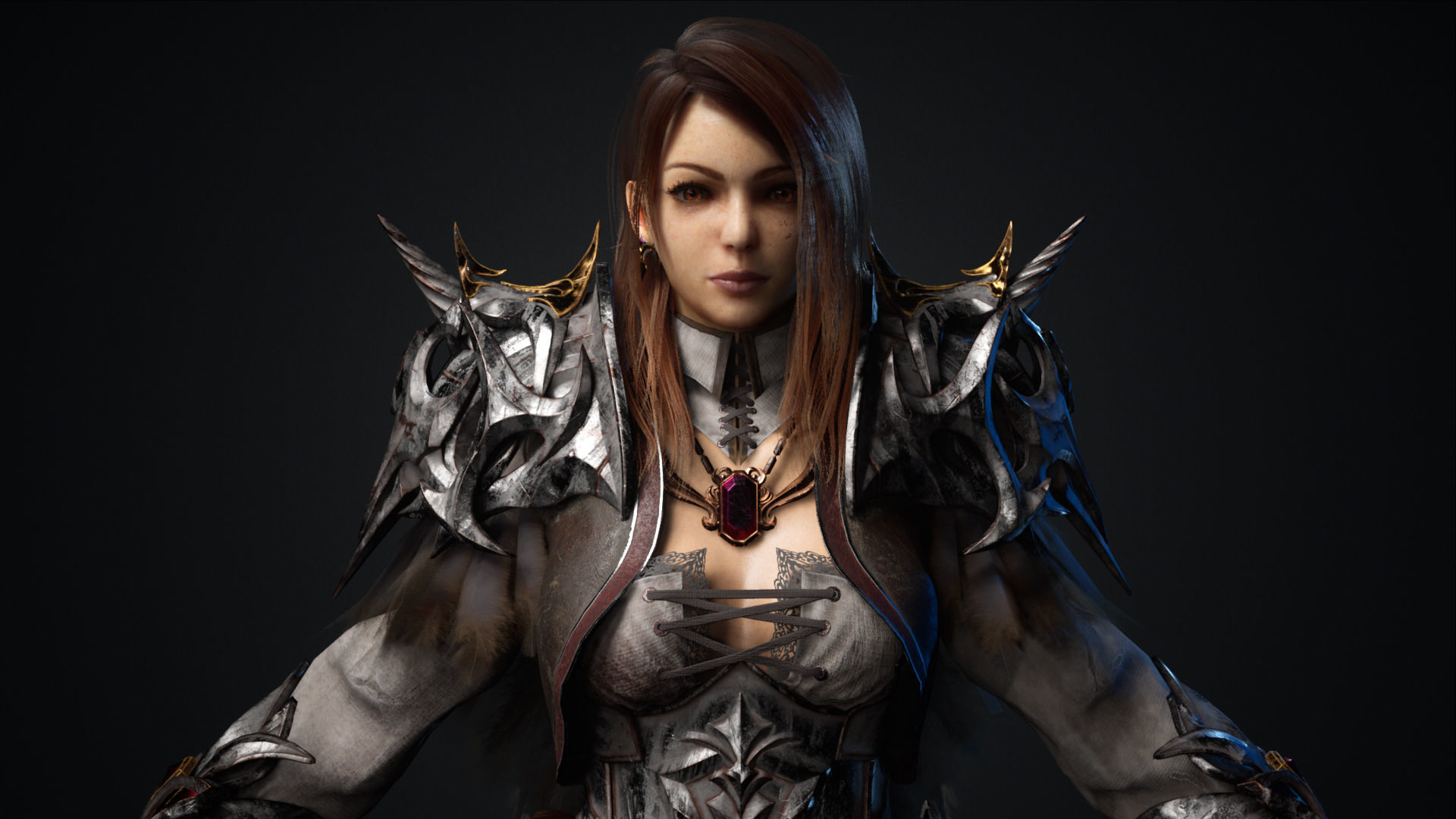 Girl Knight Low-poly 3D model_2