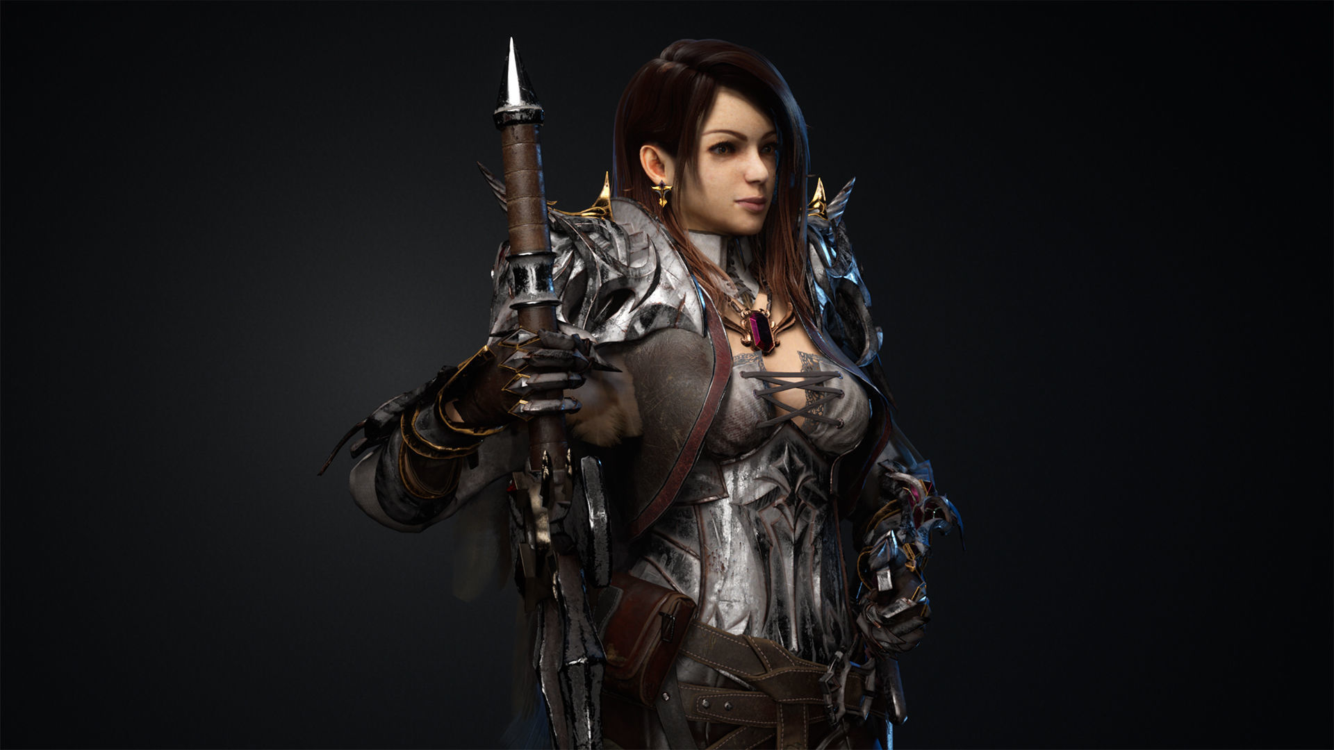 Girl Knight Low-poly 3D model_10