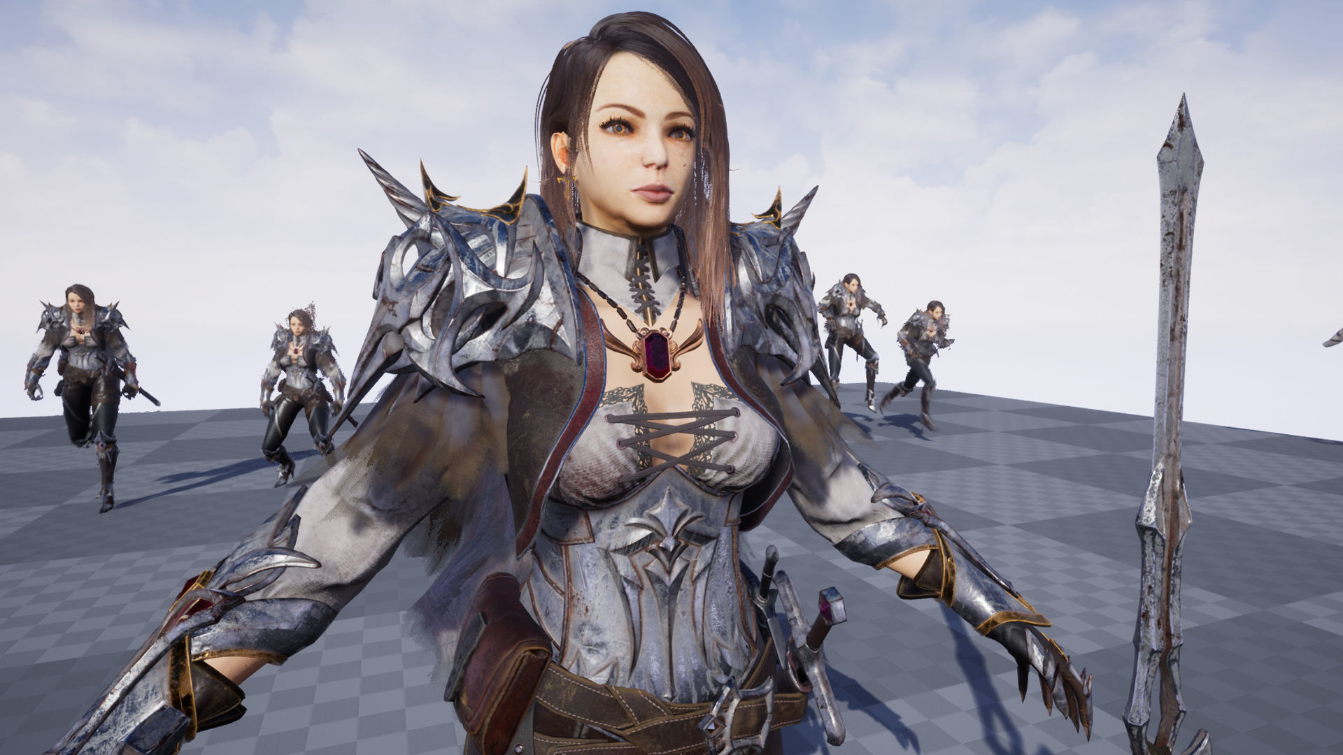 Girl Knight Low-poly 3D model_14