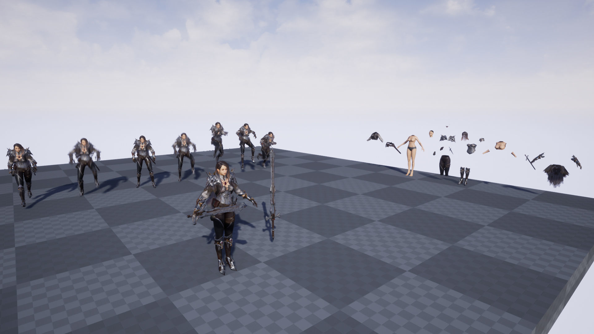 Girl Knight Low-poly 3D model_15