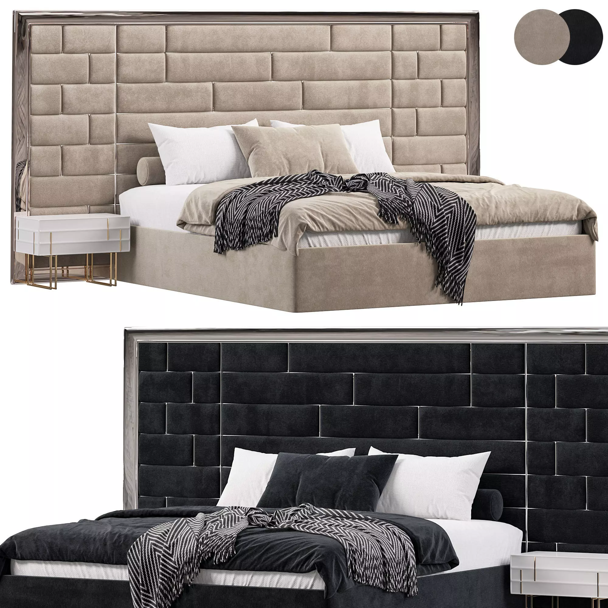 Graves Luxury Bed By Evgor Collection 3D model