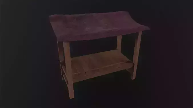 Merchant Stall 3D Model Low-poly 3D model
