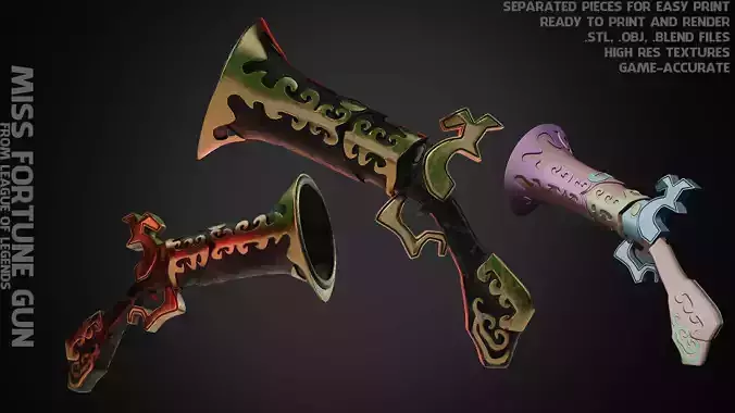 League of Legends Miss Fortune Gun for Cosplay 3D print model