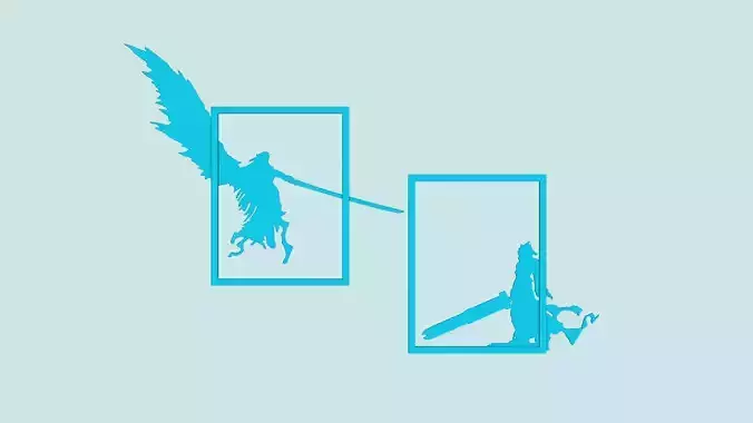 Cloud vs Sephiroth Panel - Decoration Final Fantasy VII 3D print model