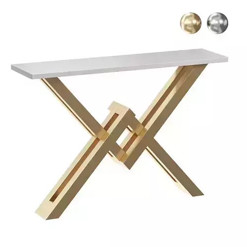 White Gold Narrow Console Table by Homary