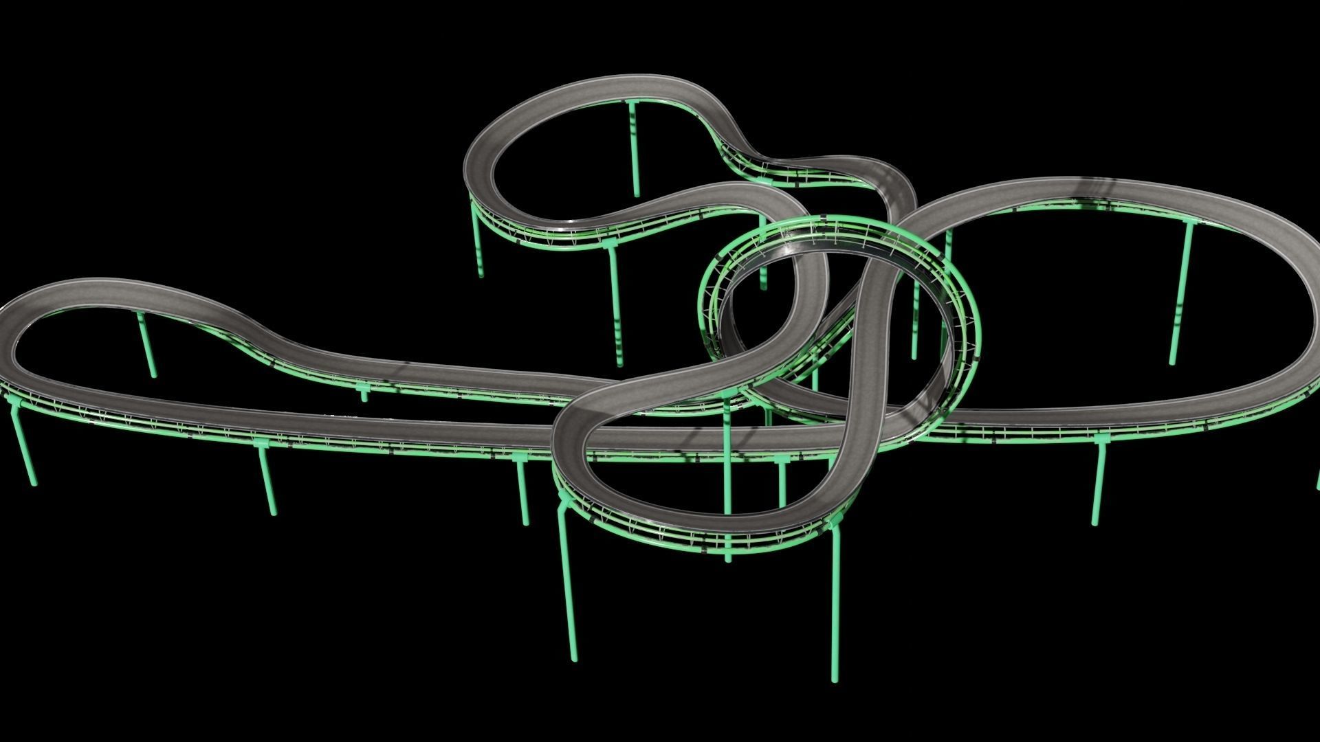 Acrobatic Auto Circuit Low-poly 3D model_3