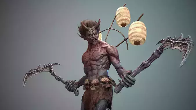 God Demon 03 Low-poly 3D model