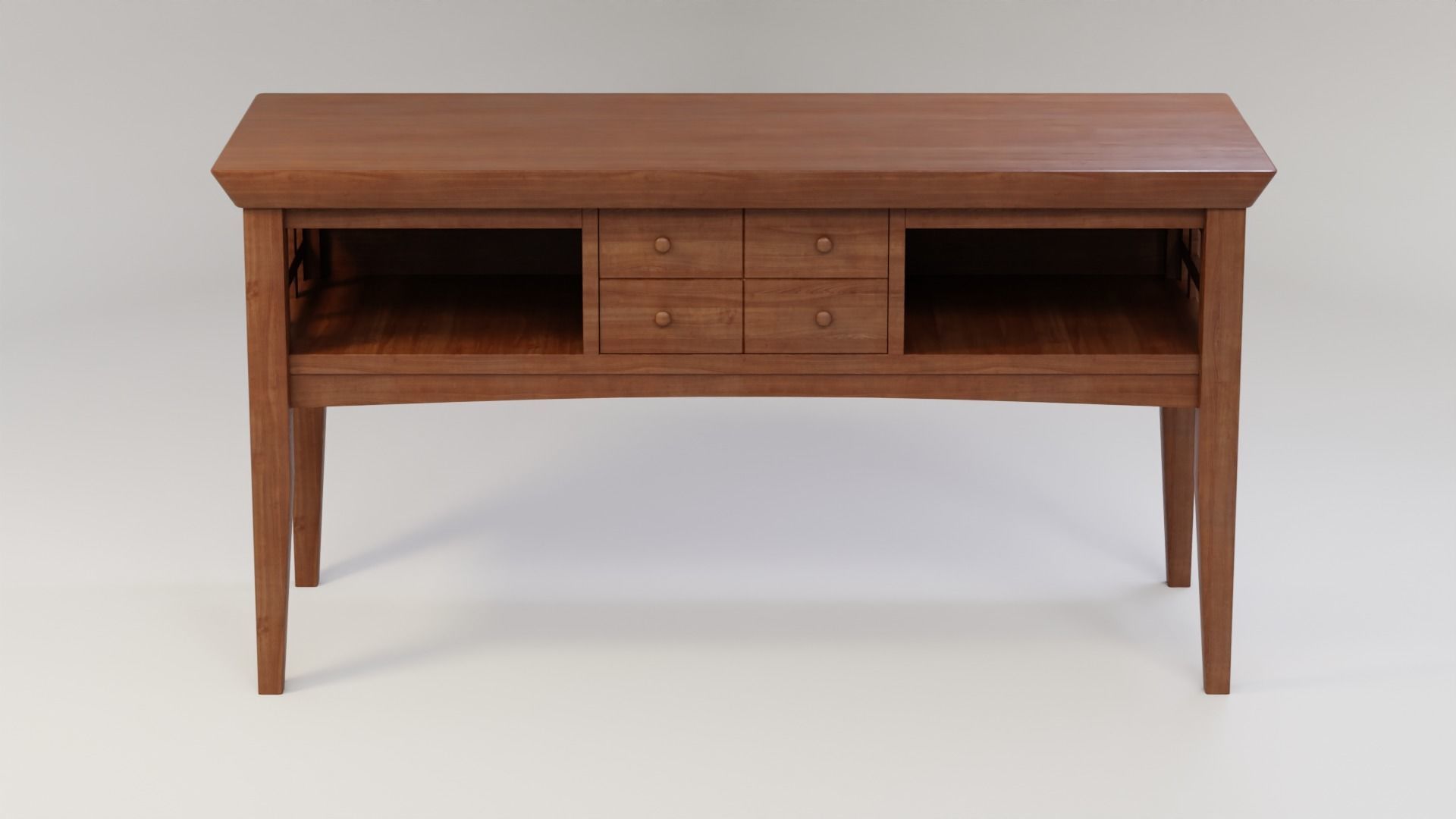 Wooden Entryway Table 3D model_4