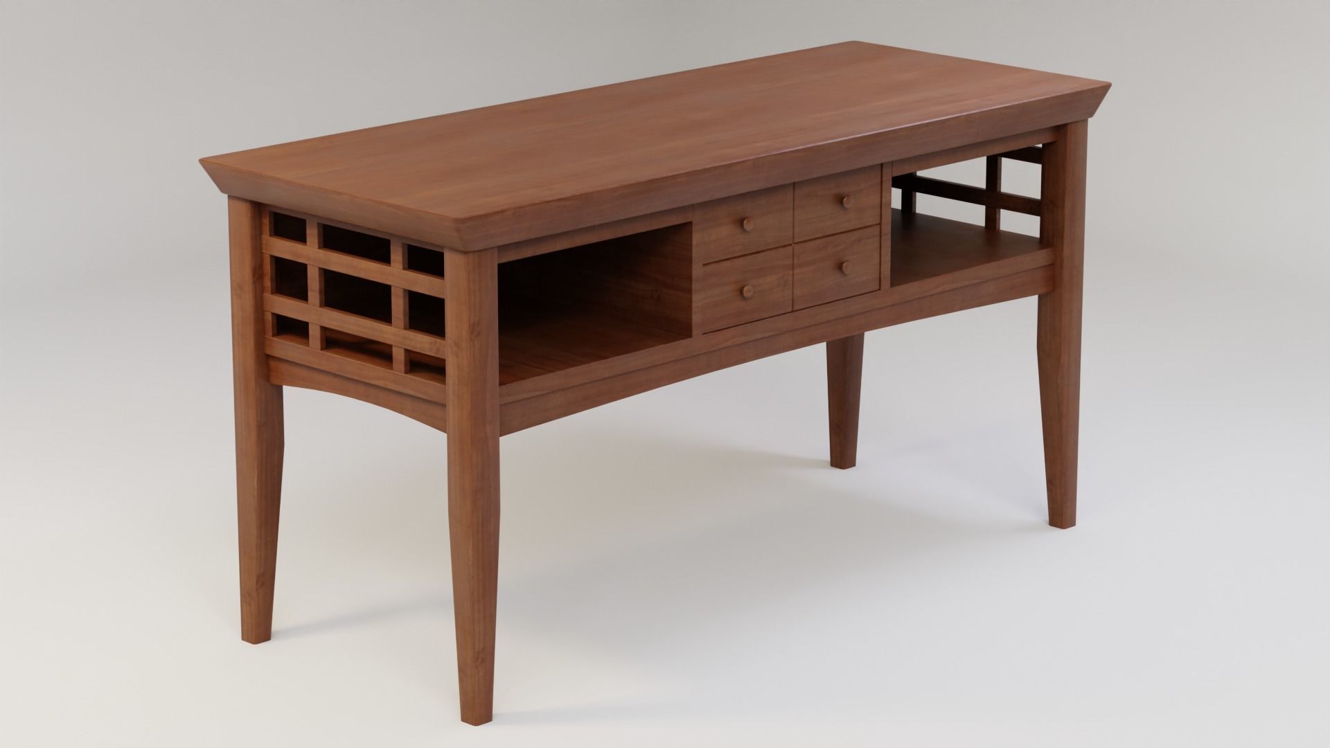 Wooden Entryway Table 3D model_1