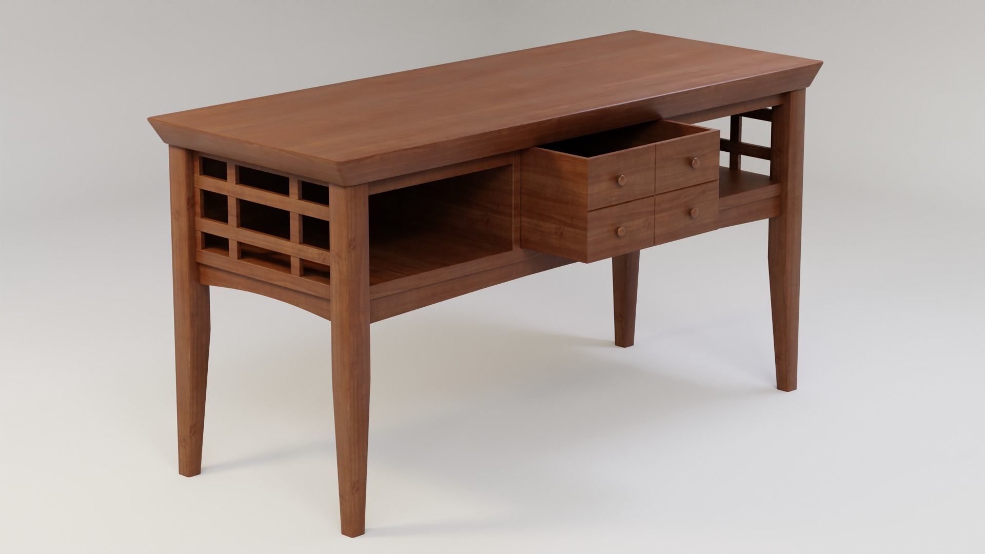 Wooden Entryway Table 3D model_3