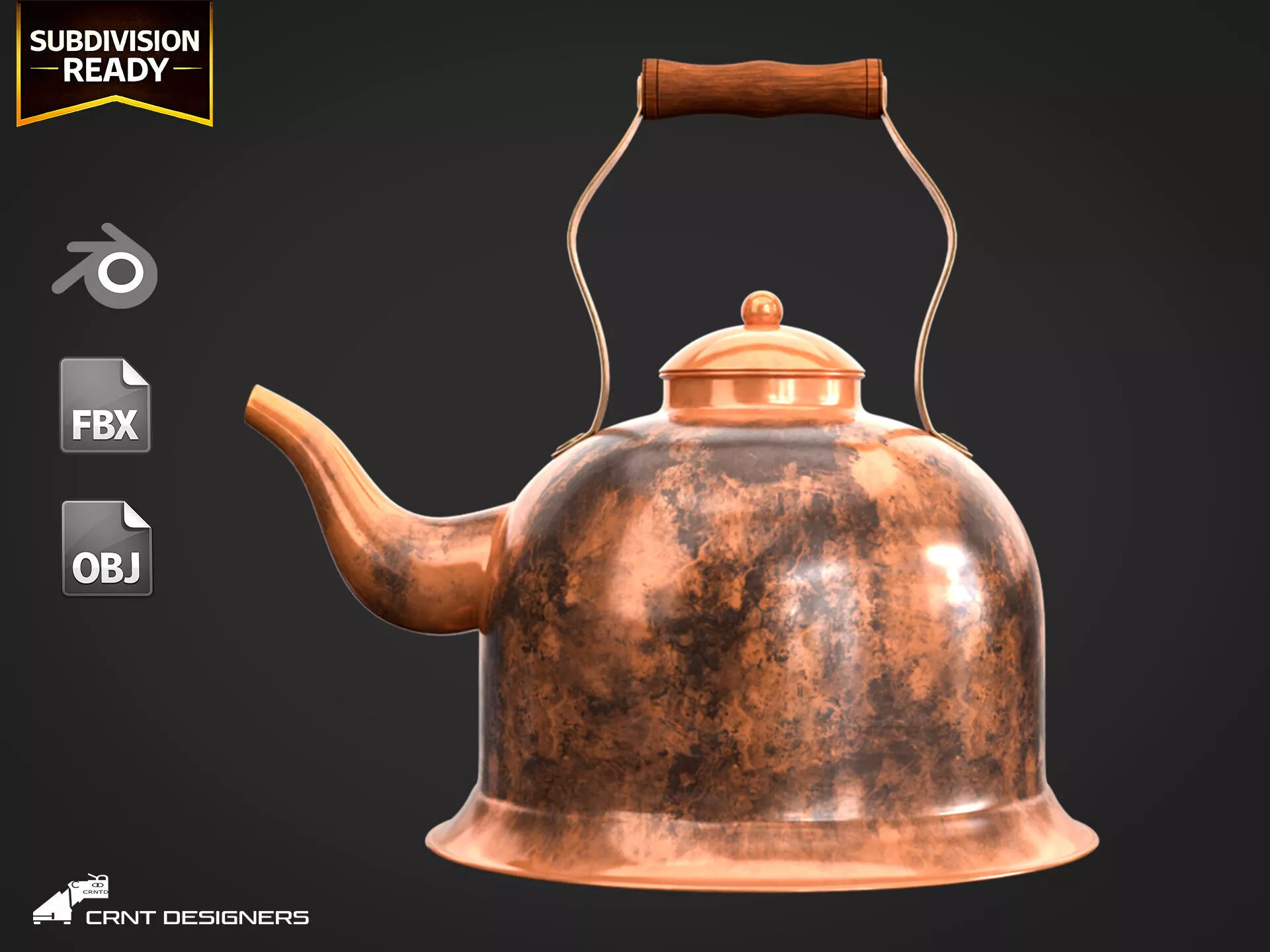 Traditional Tea Kettle 3D Model 3D model