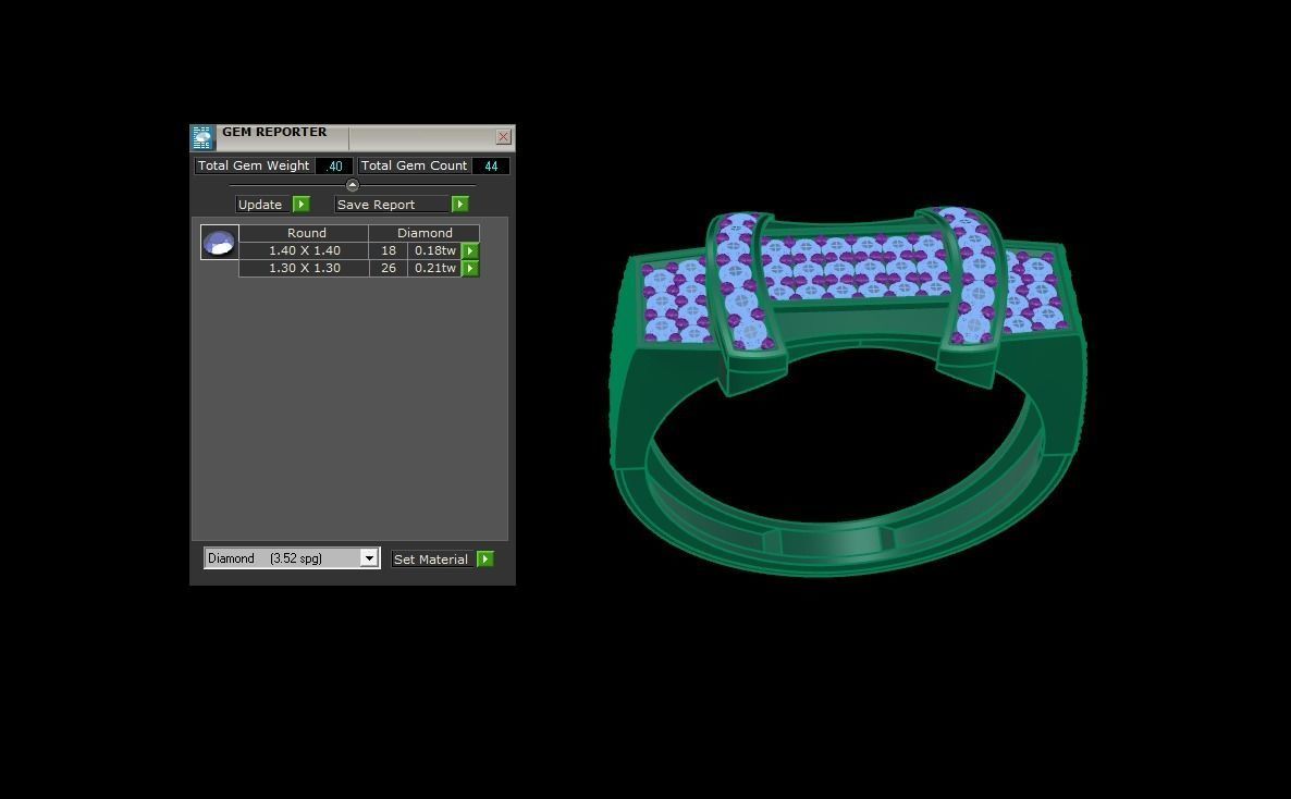   Gents Diamond Ring 3dm stl etails 3D Model Collection 3D model_1