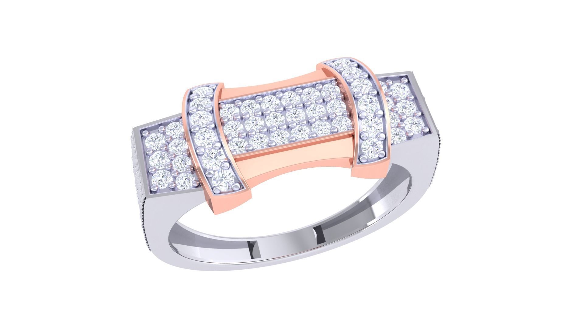   Gents Diamond Ring 3dm stl etails 3D Model Collection 3D model_2
