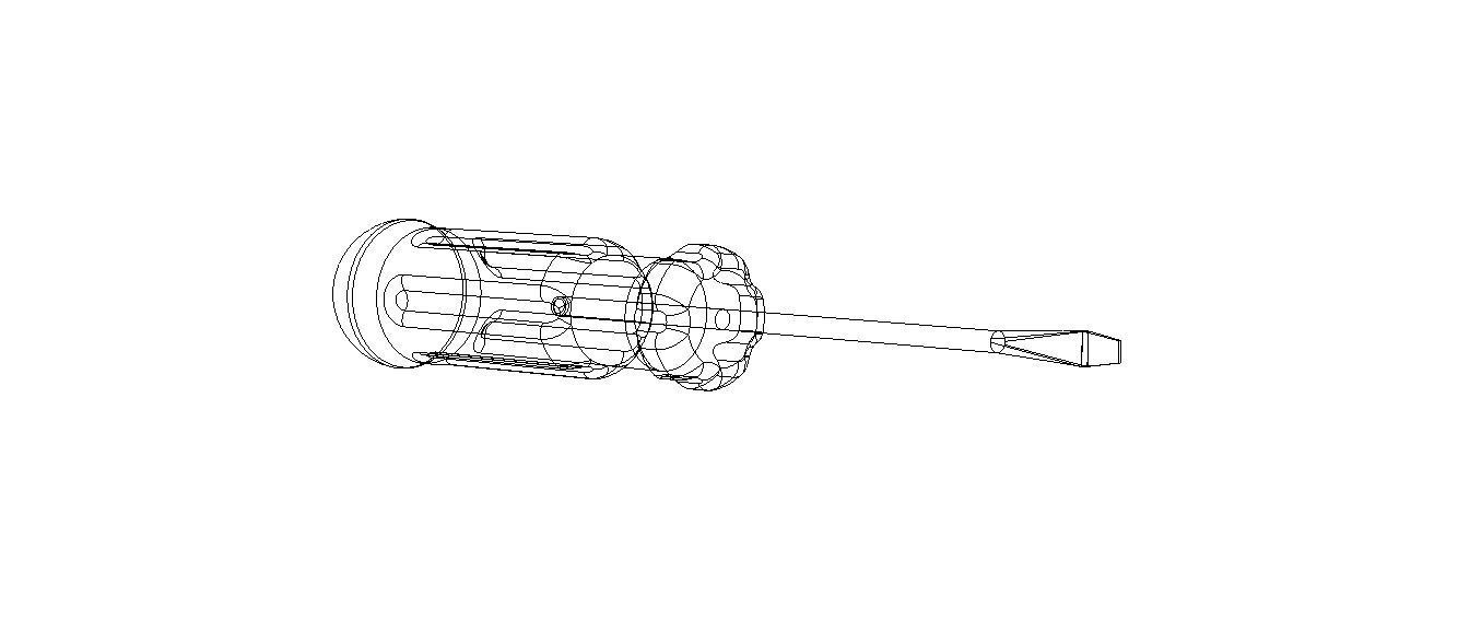 Flat Tip Screw Driver 2mm x 130mm Overall 3D model_44