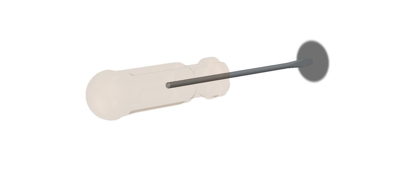 Flat Tip Screw Driver 2mm x 130mm Overall 3D model_37