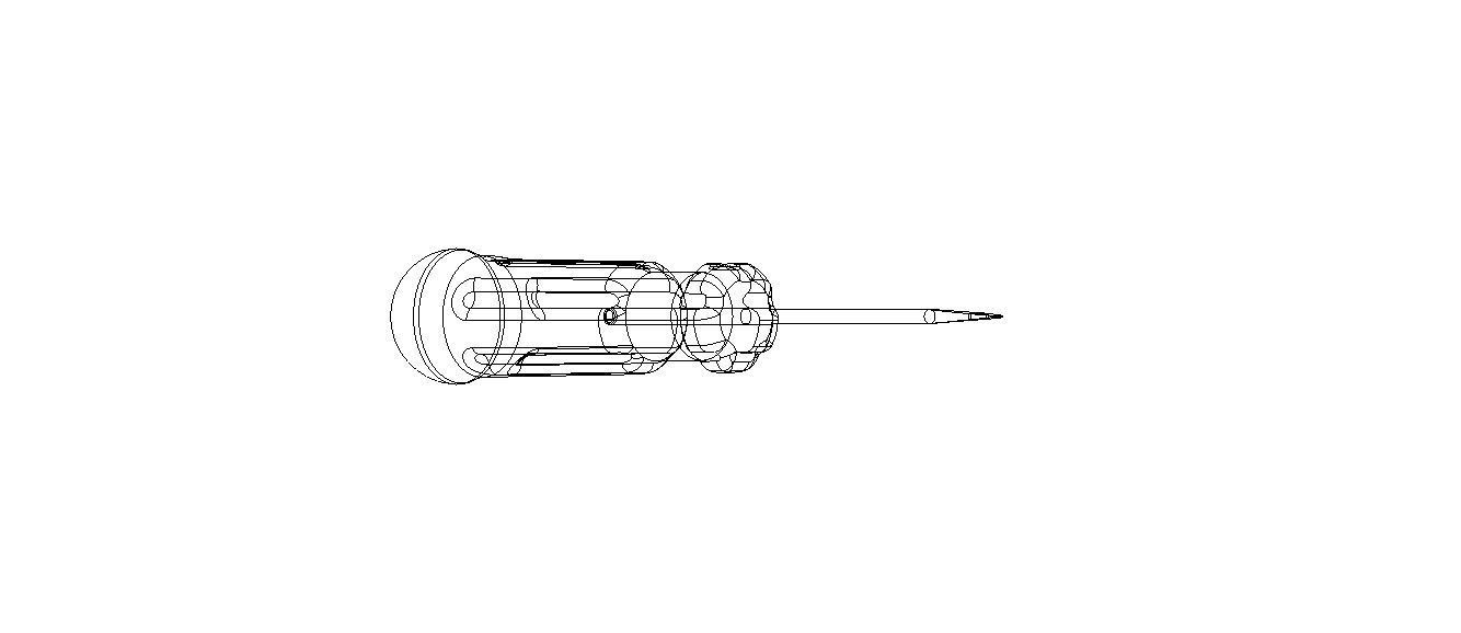 Flat Tip Screw Driver 2mm x 130mm Overall 3D model_32