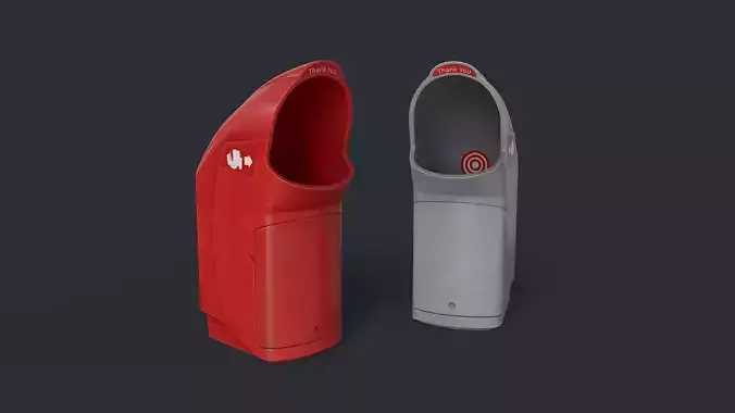 Street Trash Can 31 PBR Game Ready Low-poly 3D model